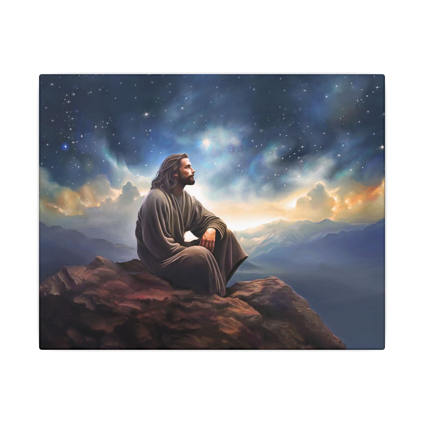 Jesus With The Stars, Fine Art Canvas Print, many sizes, Canvas, Christian Gift, Christian art, Missionary Gift