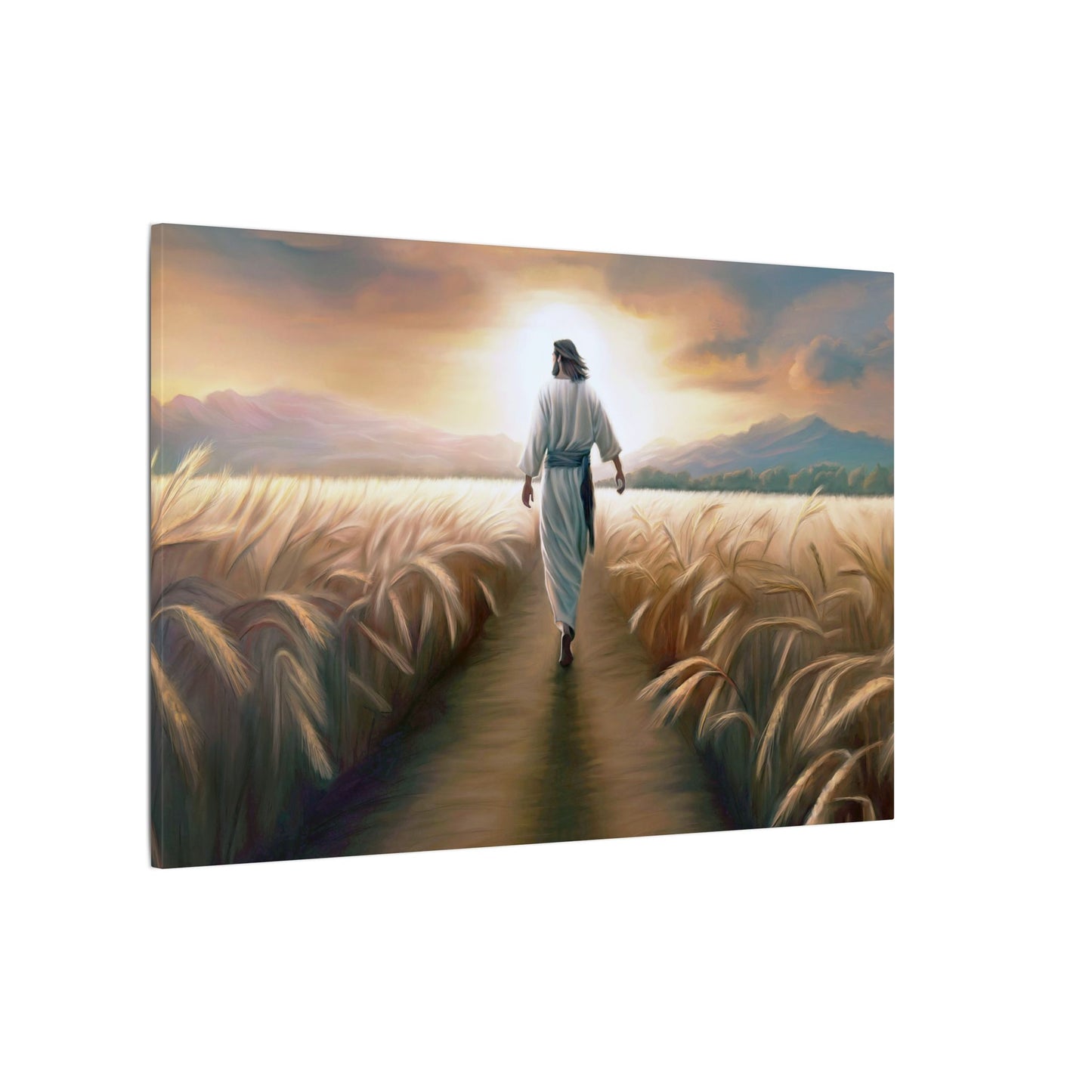 Called To Serve, Fine Art Canvas Print, Missionary Gift, many sizes, Jesus Christ walking through a wheat field, Christian Art