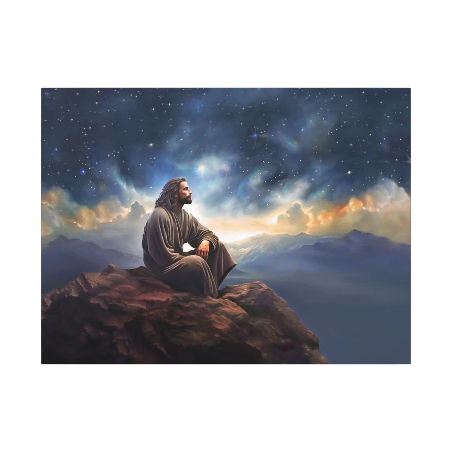 Jesus With The Stars, Fine Art Canvas Print, many sizes, Canvas, Christian Gift, Christian art, Missionary Gift