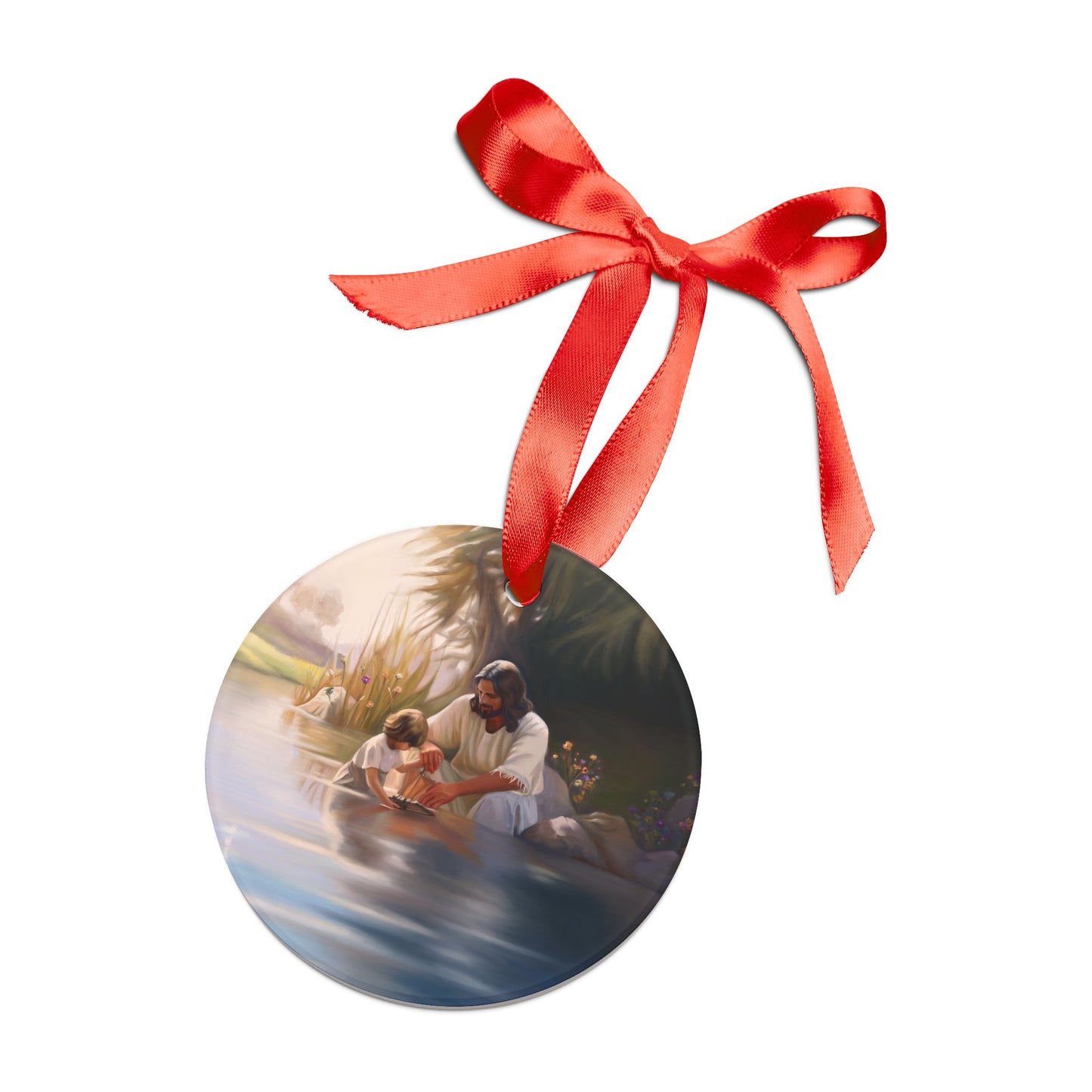 We Are His Children, Acrylic Ornament with Ribbon, Jesus Christ Ornament, Gift for Her, Gift for Him, Christmas Gift, Christmas Wrapping Ornament