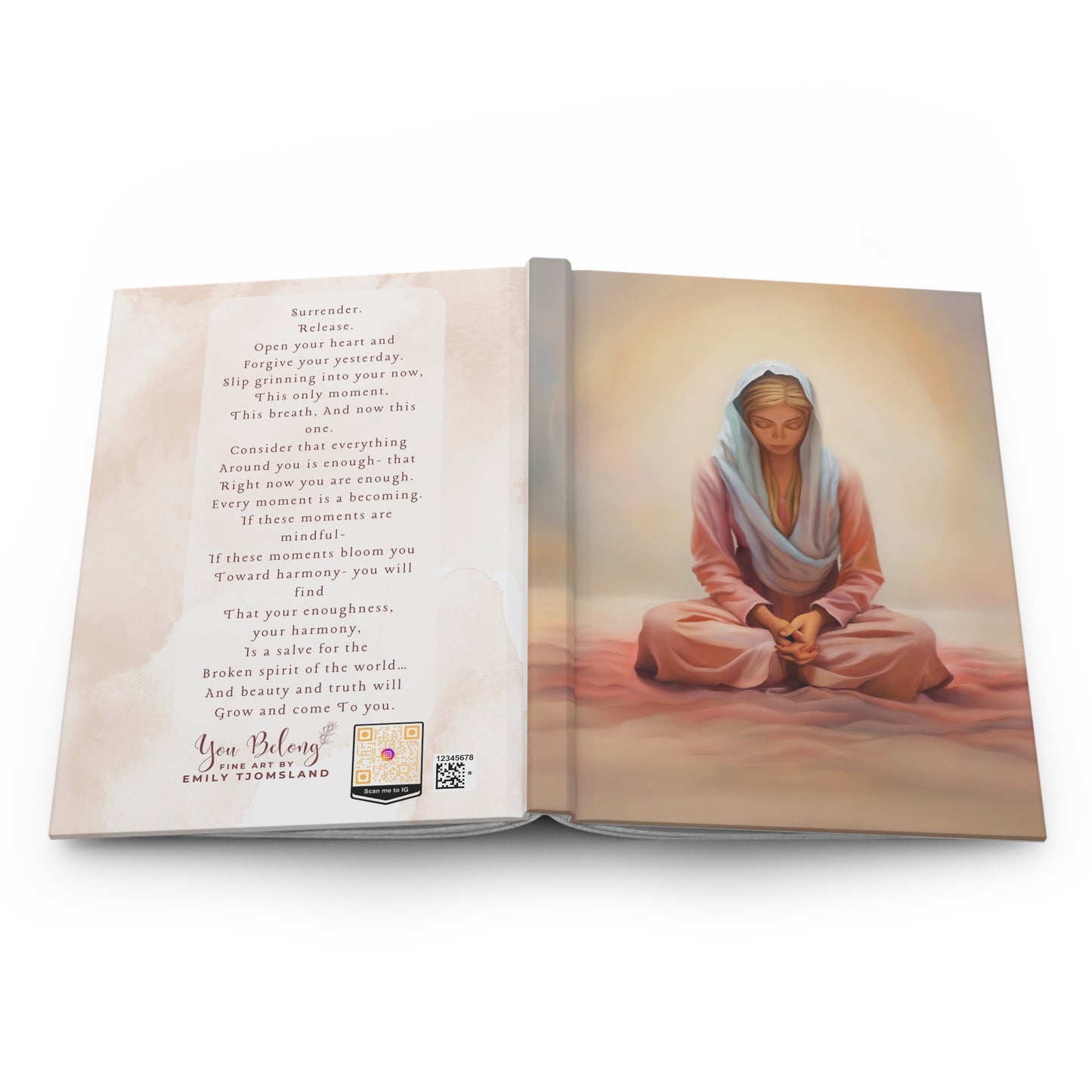 Stillness Young Women's Journal- Peace, Be Still, Fun Journal for Young Women, Gift for her, Spiritual Journal, Spiritual Well-Being, Blonde girl, Women's Journal