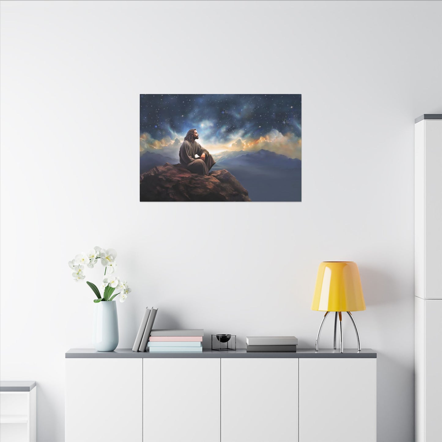 Jesus With The Stars, Fine Art Canvas Print, many sizes, Canvas, Christian Gift, Christian art, Missionary Gift