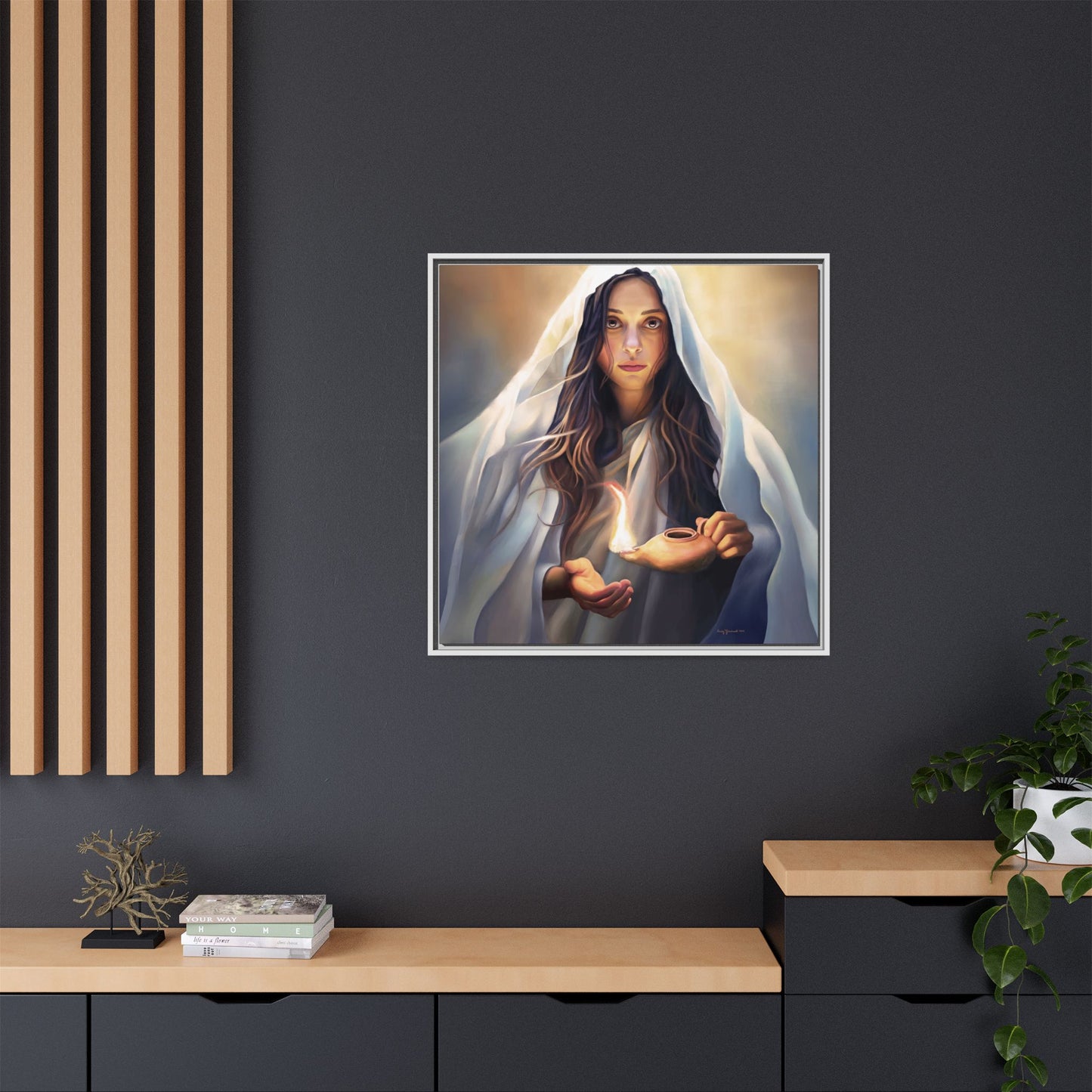 Mary Magdalene Woman Courage Framed Canvas Print of Painting, Female Discipleship, Beautiful Inspirational Art for Christians and Girls, 10 Virgins
