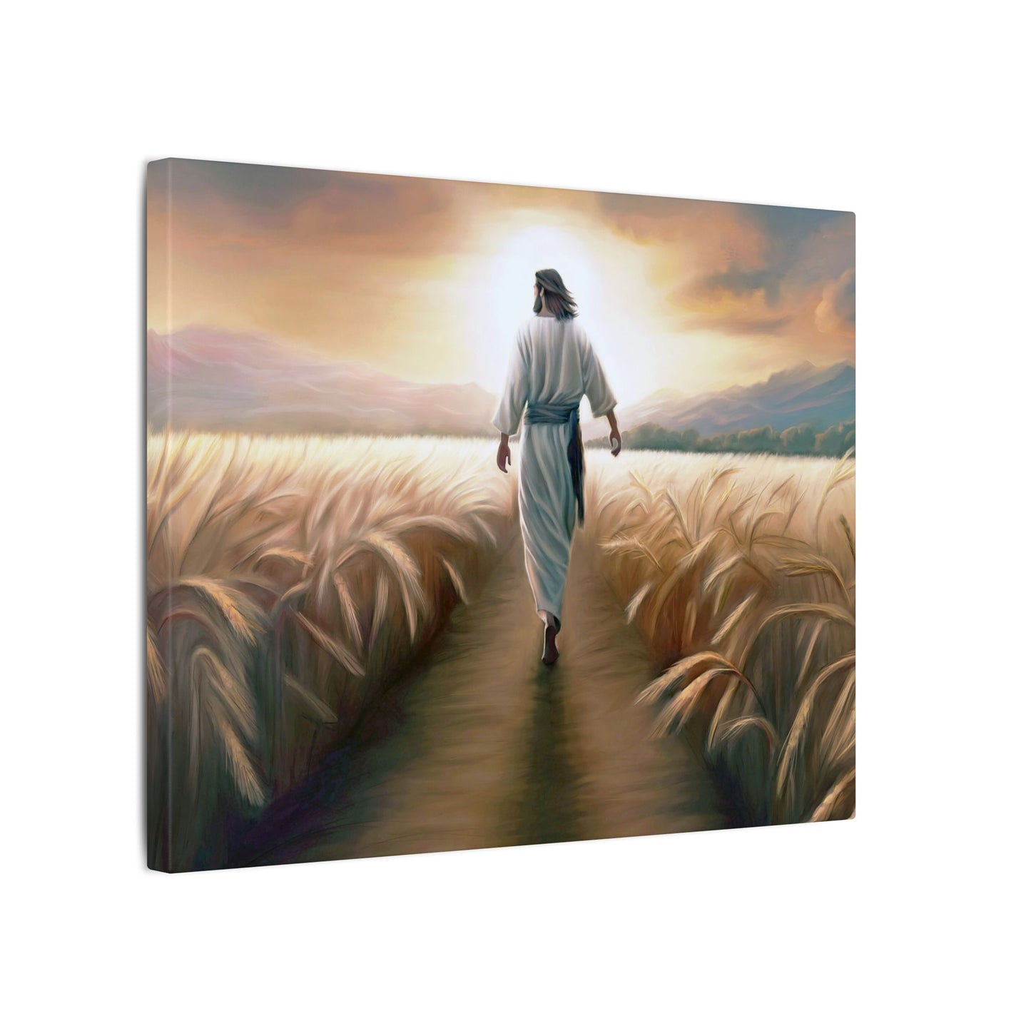 Called To Serve, Fine Art Canvas Print, Missionary Gift, many sizes, Jesus Christ walking through a wheat field, Christian Art