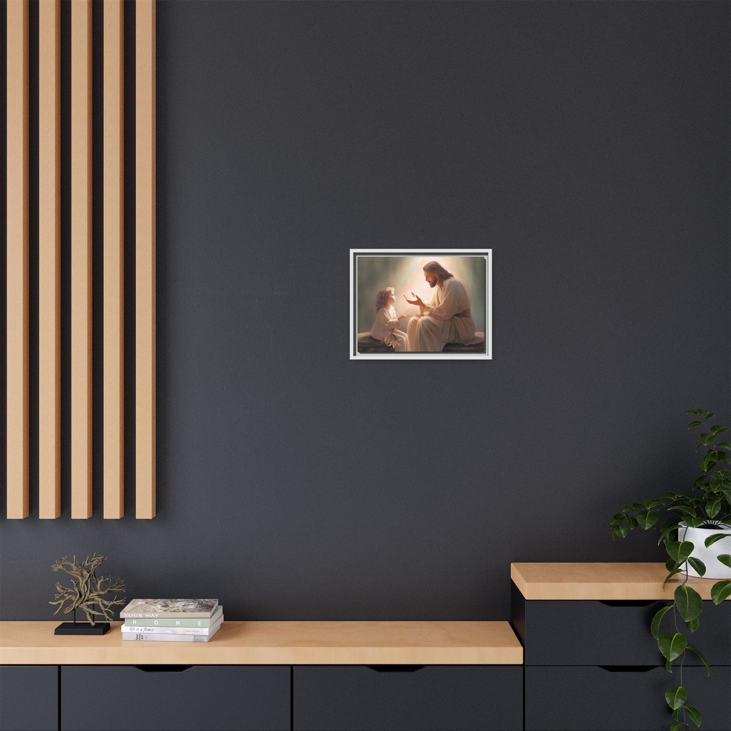 You Are The Light Fine Art Canvas Print, Framed, Picture of Jesus, Christian Gift, Christian Art, Jesus Christ Art with Child, Framed