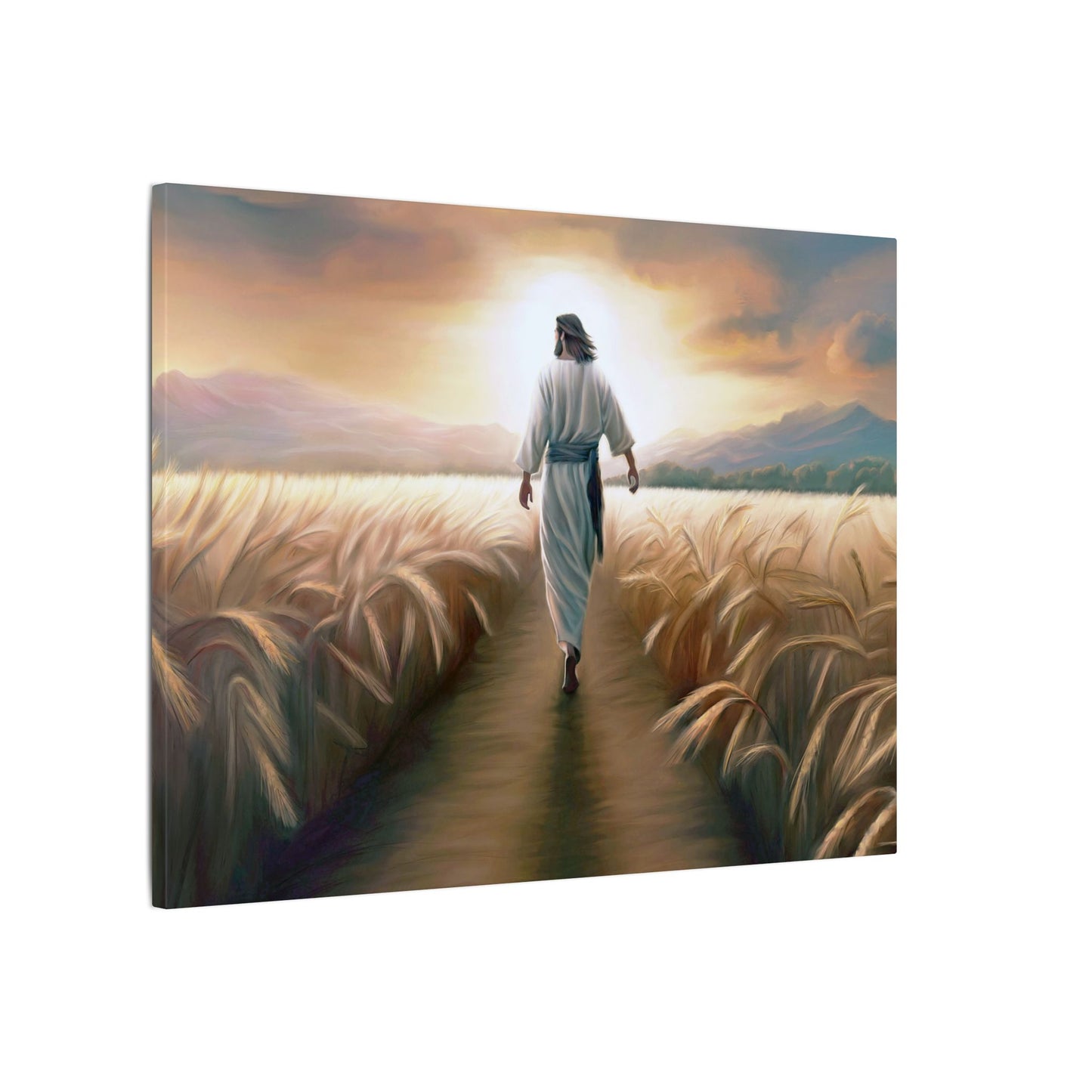 Called To Serve, Fine Art Canvas Print, Missionary Gift, many sizes, Jesus Christ walking through a wheat field, Christian Art
