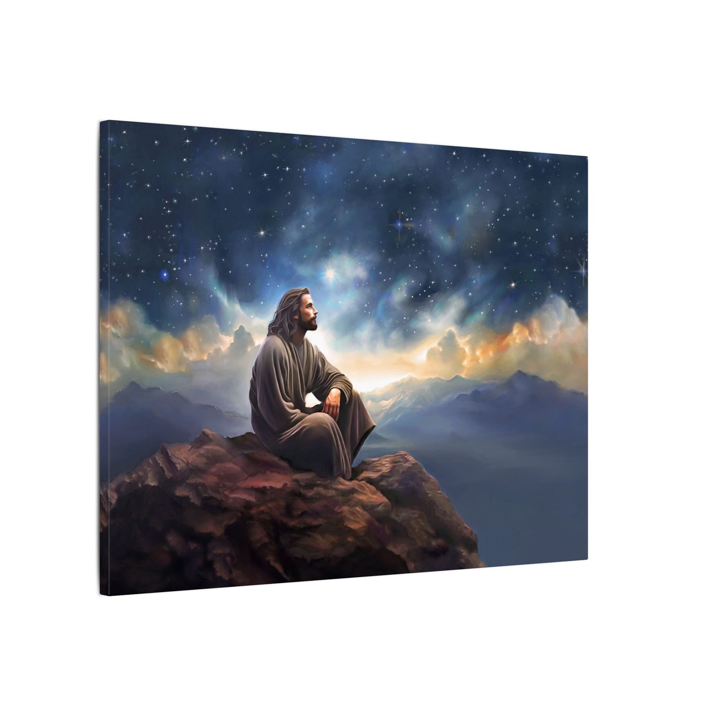 Jesus With The Stars, Fine Art Canvas Print, many sizes, Canvas, Christian Gift, Christian art, Missionary Gift