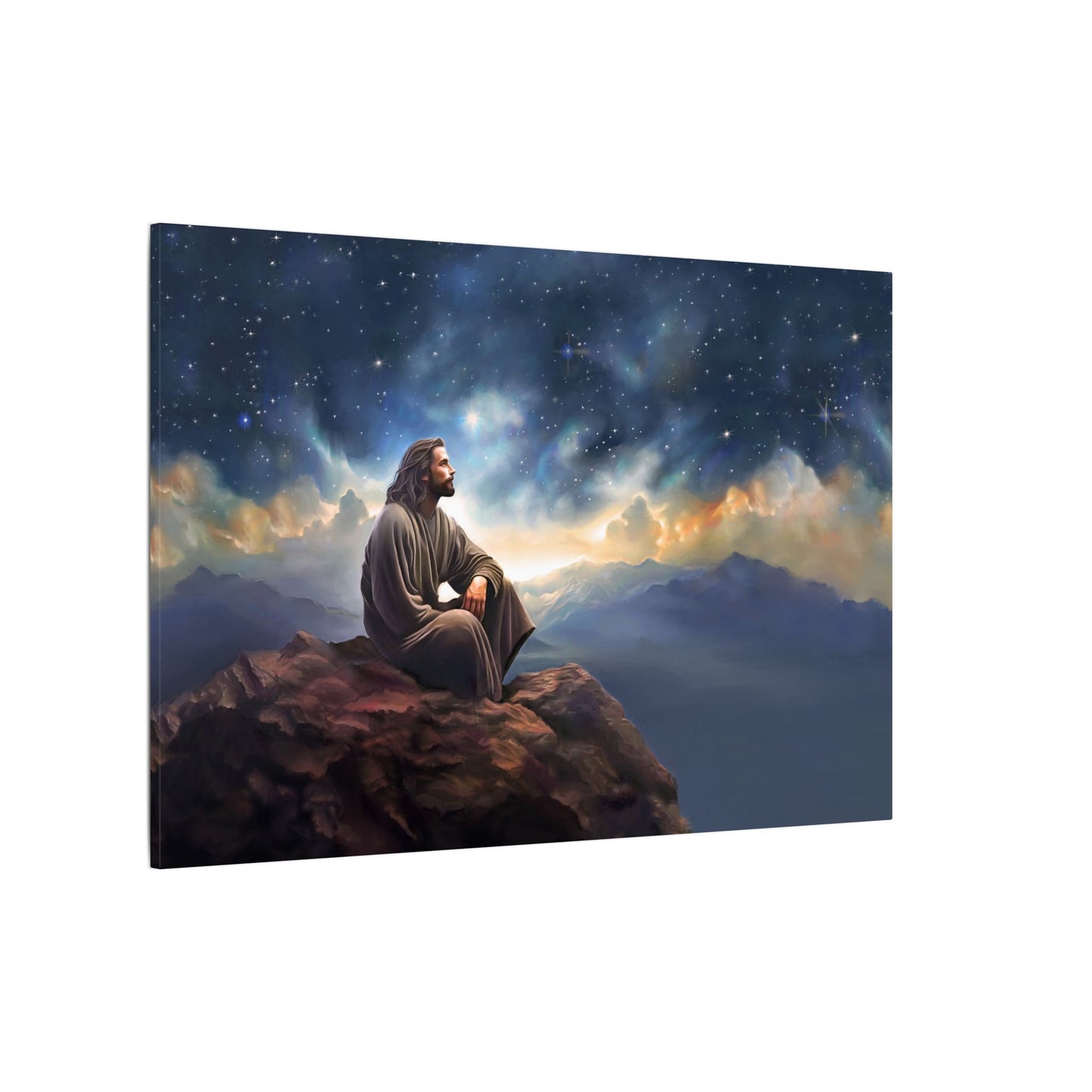 Jesus With The Stars, Fine Art Canvas Print, many sizes, Canvas, Christian Gift, Christian art, Missionary Gift