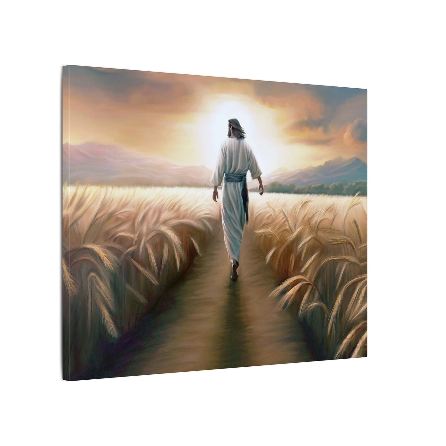 Called To Serve, Fine Art Canvas Print, Missionary Gift, many sizes, Jesus Christ walking through a wheat field, Christian Art