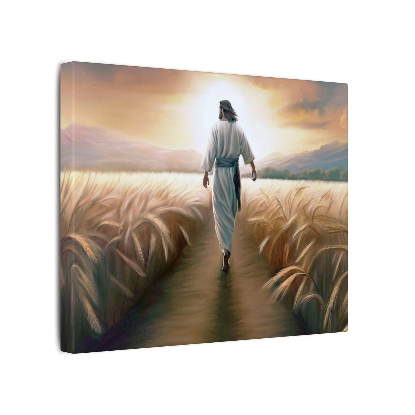 Called To Serve, Fine Art Canvas Print, Missionary Gift, many sizes, Jesus Christ walking through a wheat field, Christian Art