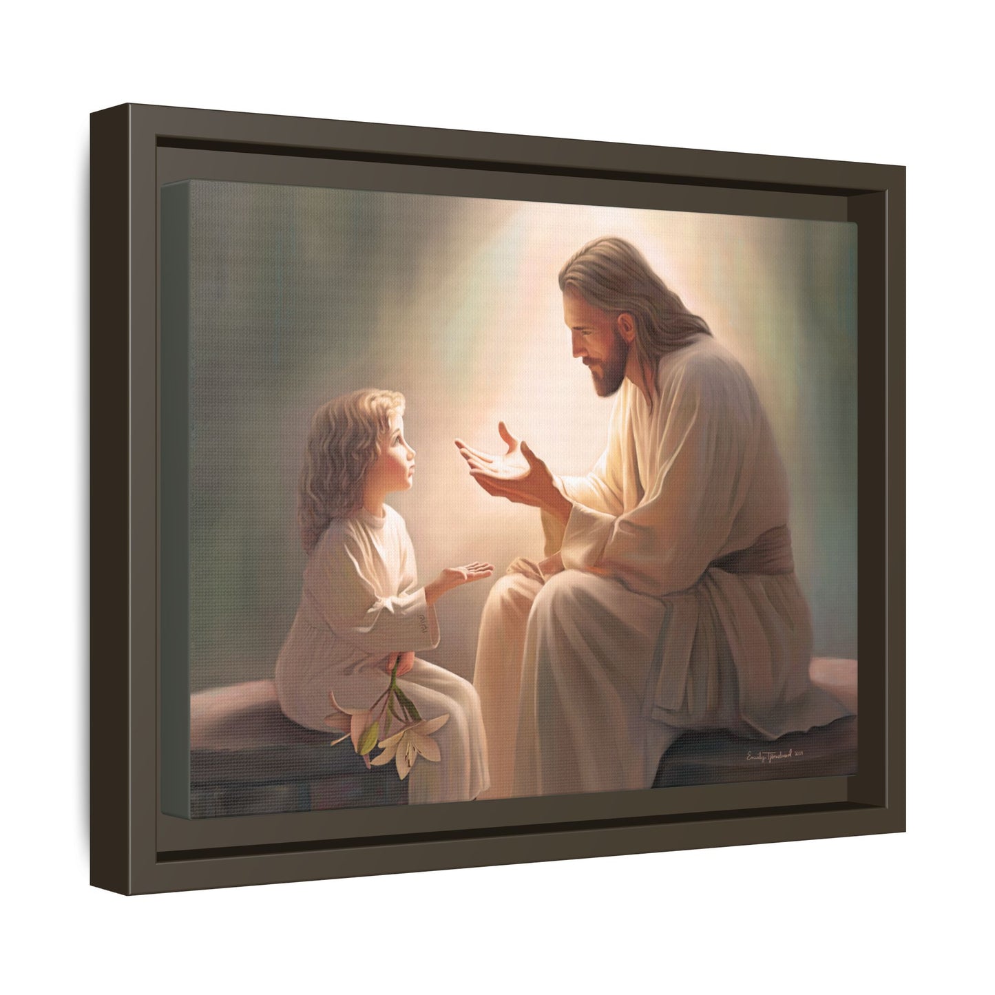 You Are The Light Fine Art Canvas Print, Framed, Picture of Jesus, Christian Gift, Christian Art, Jesus Christ Art with Child, Framed