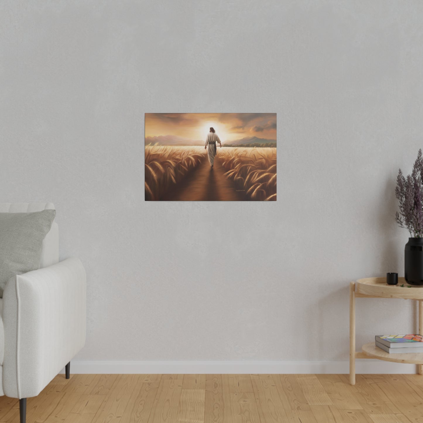 Called To Serve, Fine Art Canvas Print, Missionary Gift, many sizes, Jesus Christ walking through a wheat field, Christian Art