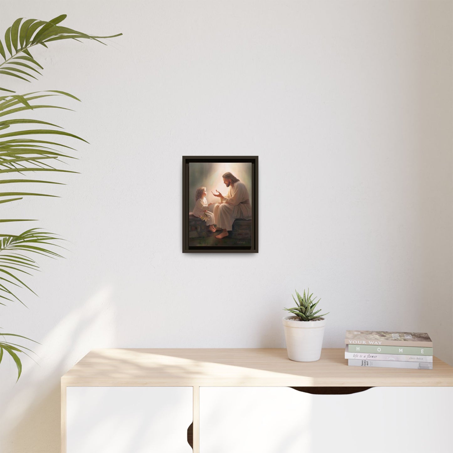 We are His Children, Fine Art Framed Canvas Print, Picture of Jesus, Jesus with a Child, Christian Gift, Christian Art, Jesus Christ Art with Child