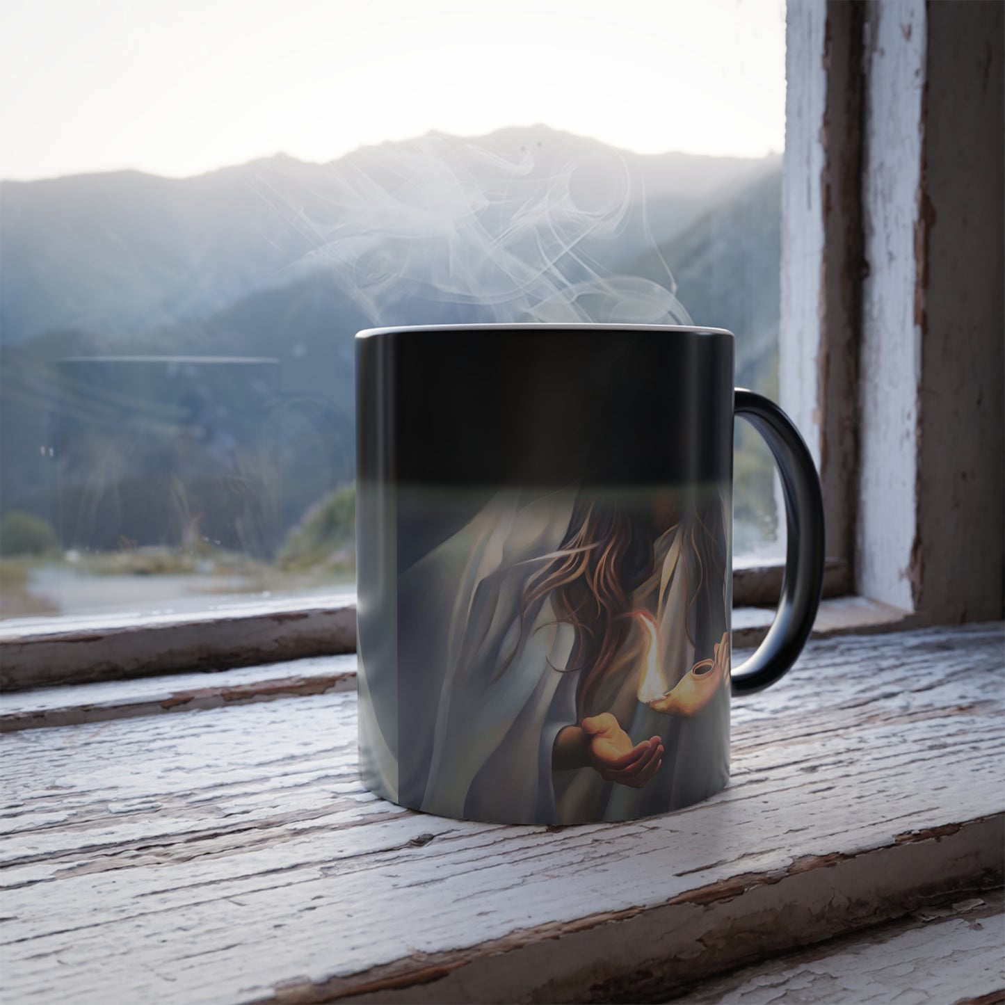 Mary Magdalene Magic Mug Fun Color Morphing 11oz - Missionary Gift, Mary Magdalene and or 10 Virgins Fun Gift, Gift for Young Women Missionaries