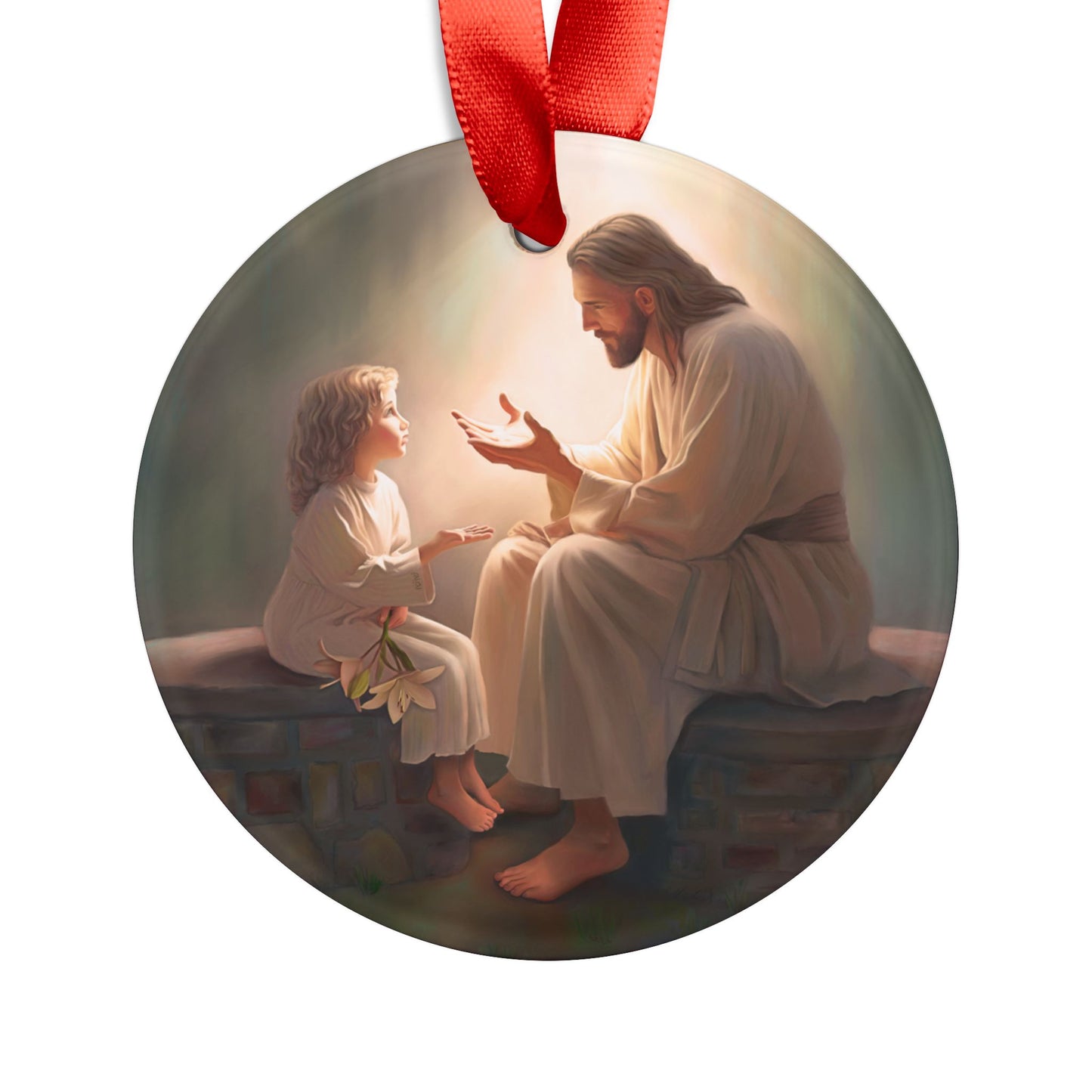 You Are The Light, fun and beautiful and touching Acrylic Jesus Ornament with Ribbon, Christmas Ornament