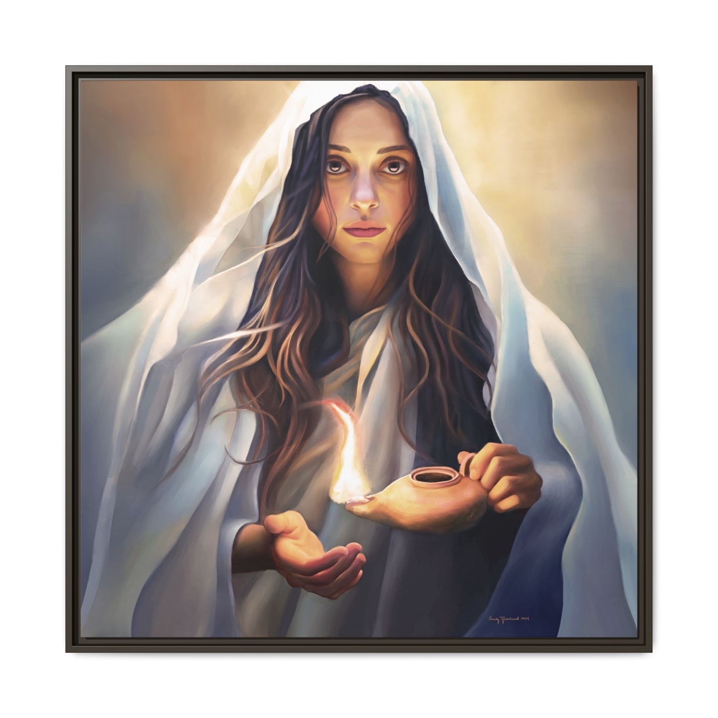 Mary Magdalene Woman Courage Framed Canvas Print of Painting, Female Discipleship, Beautiful Inspirational Art for Christians and Girls, 10 Virgins