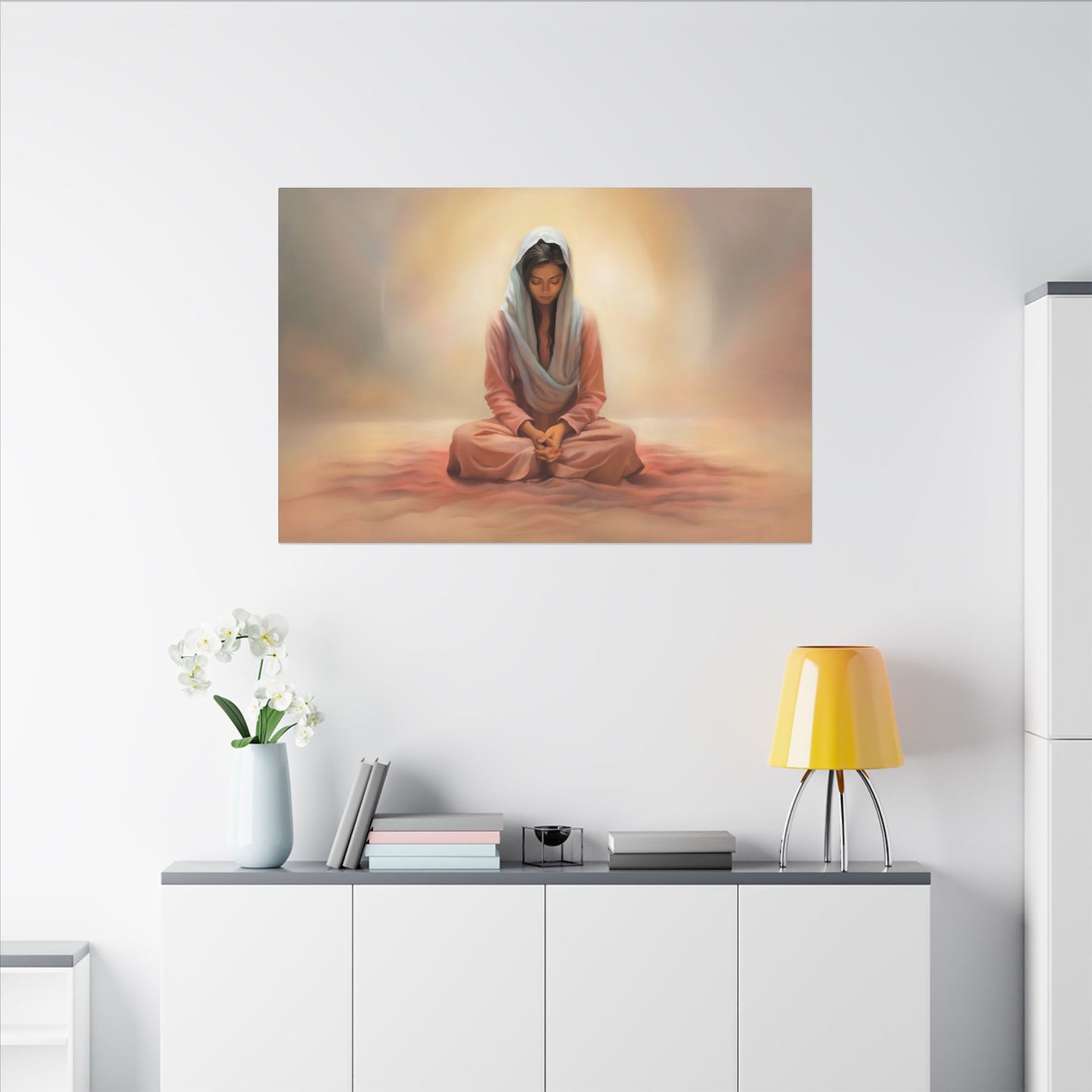 Stillness Canvas Print, Female Discipleship Collection, Stillness Fine Art Canvas Print, Gift for Her, Christian Artwork, Home Gift,