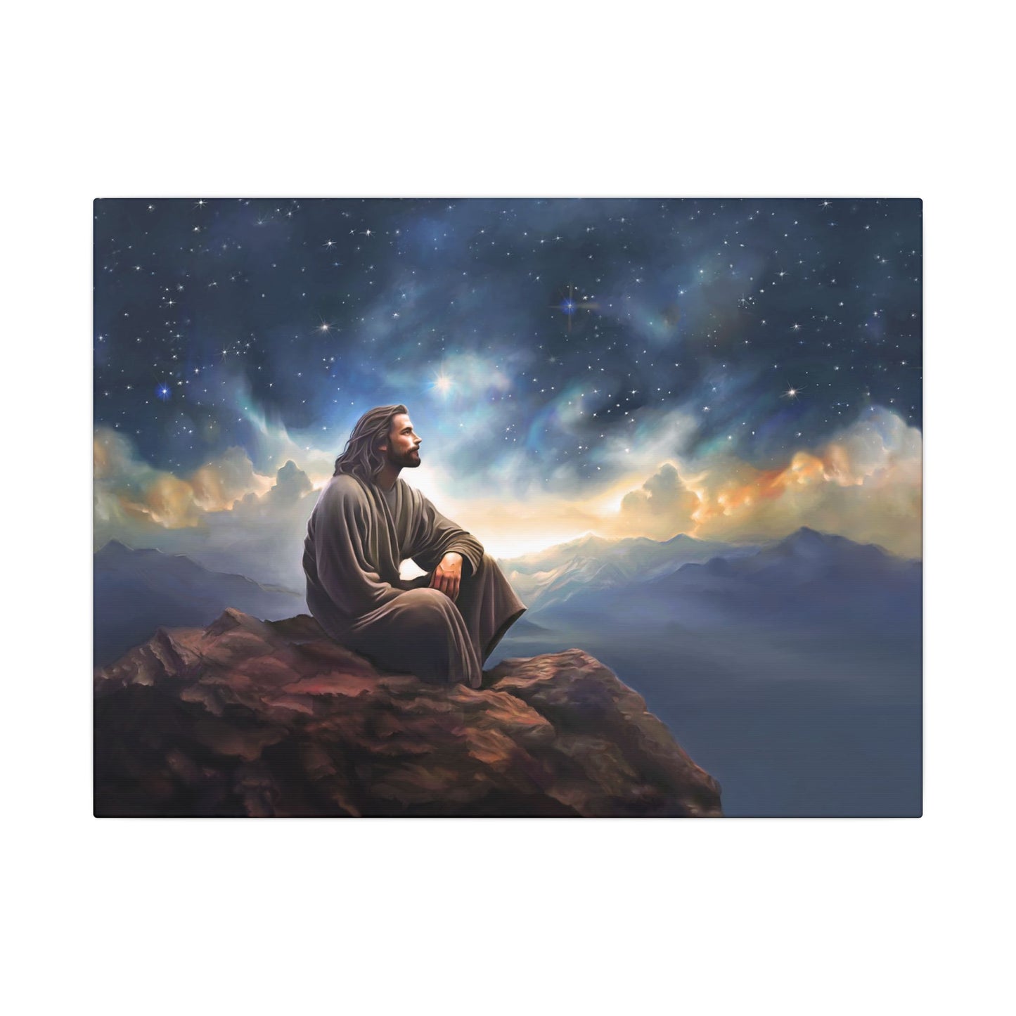 Jesus With The Stars, Fine Art Canvas Print, many sizes, Canvas, Christian Gift, Christian art, Missionary Gift