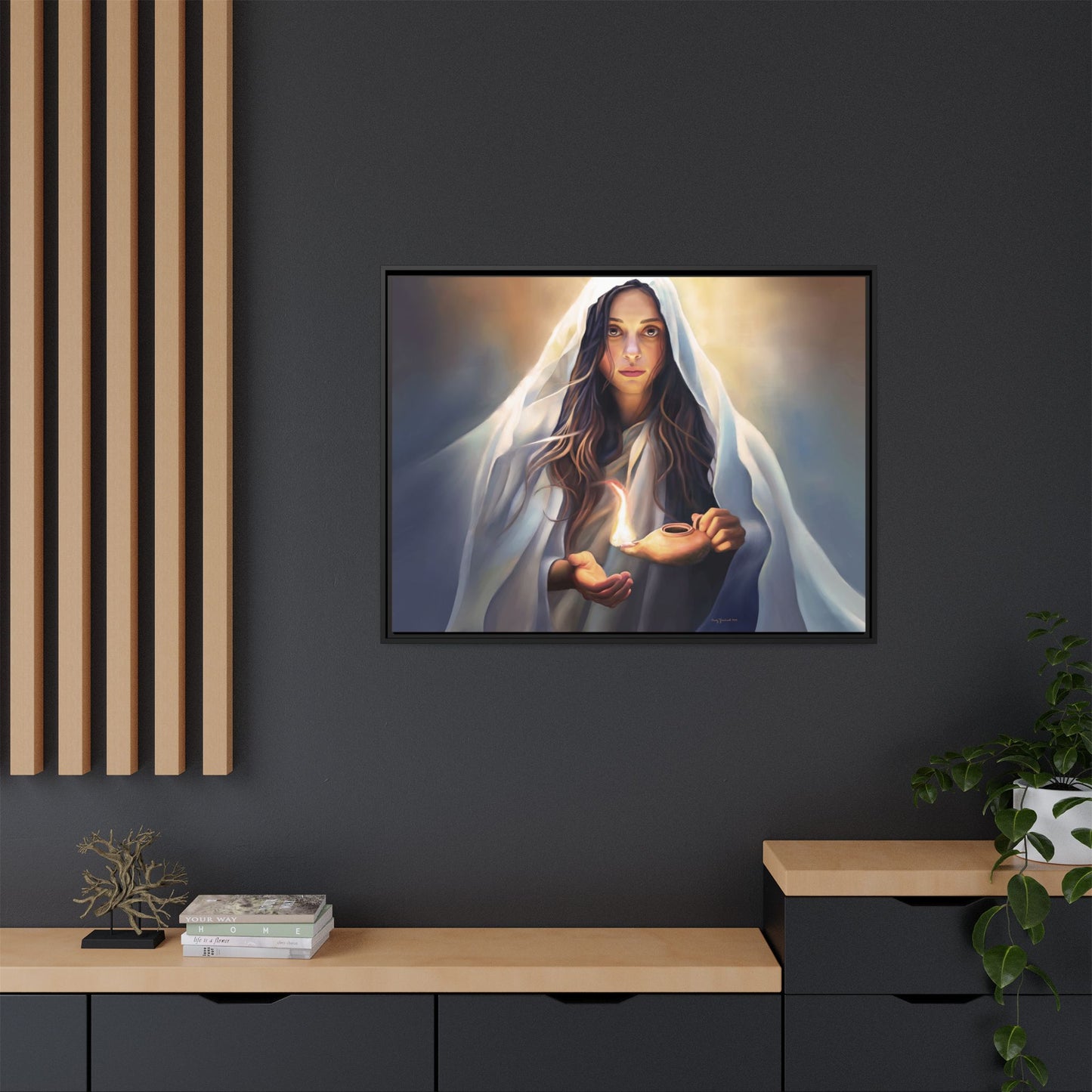 Mary Magdalene Woman Courage Framed Canvas Print of Painting, Female Discipleship, Beautiful Inspirational Art for Christians and Girls, 10 Virgins