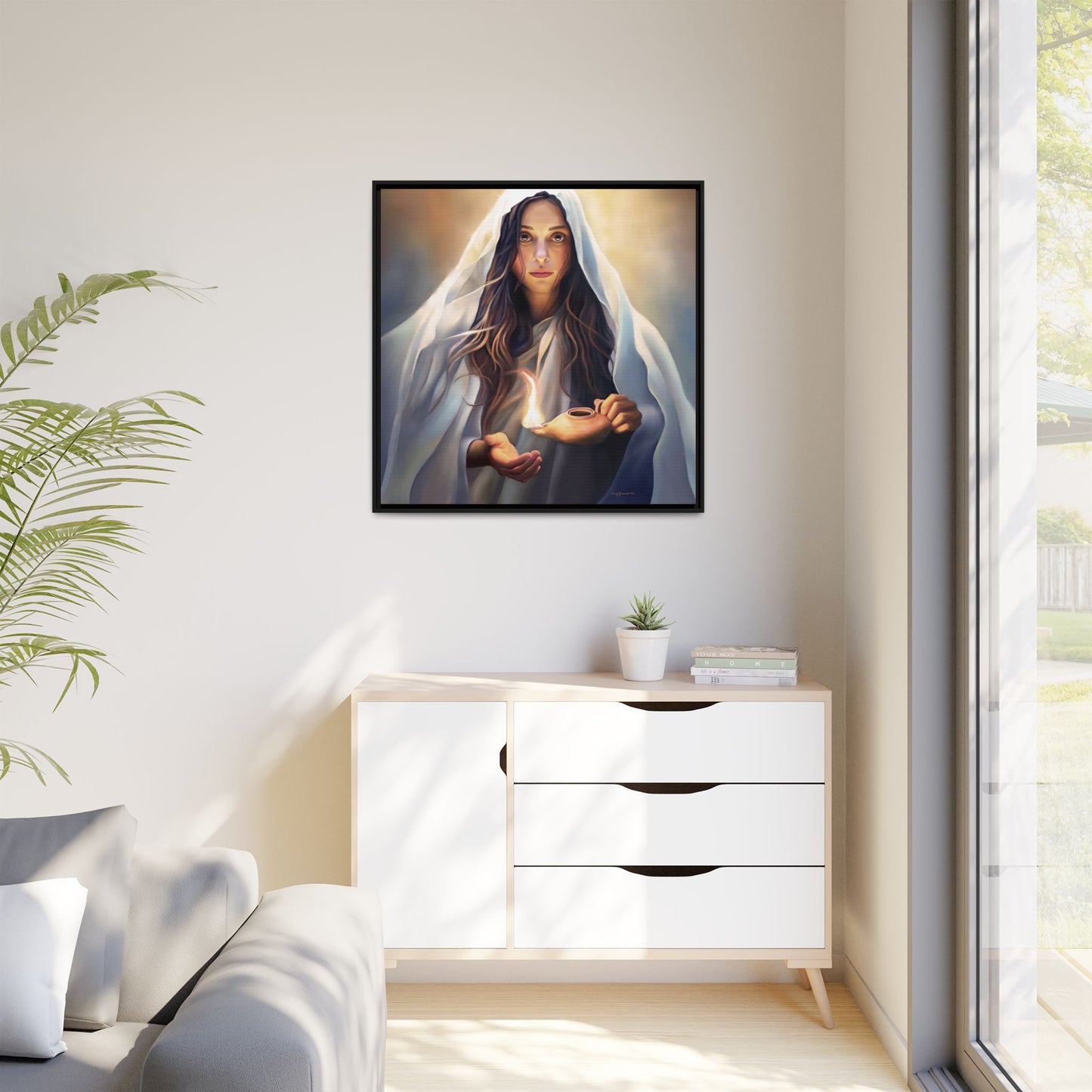 Mary Magdalene Woman Courage Framed Canvas Print of Painting, Female Discipleship, Beautiful Inspirational Art for Christians and Girls, 10 Virgins