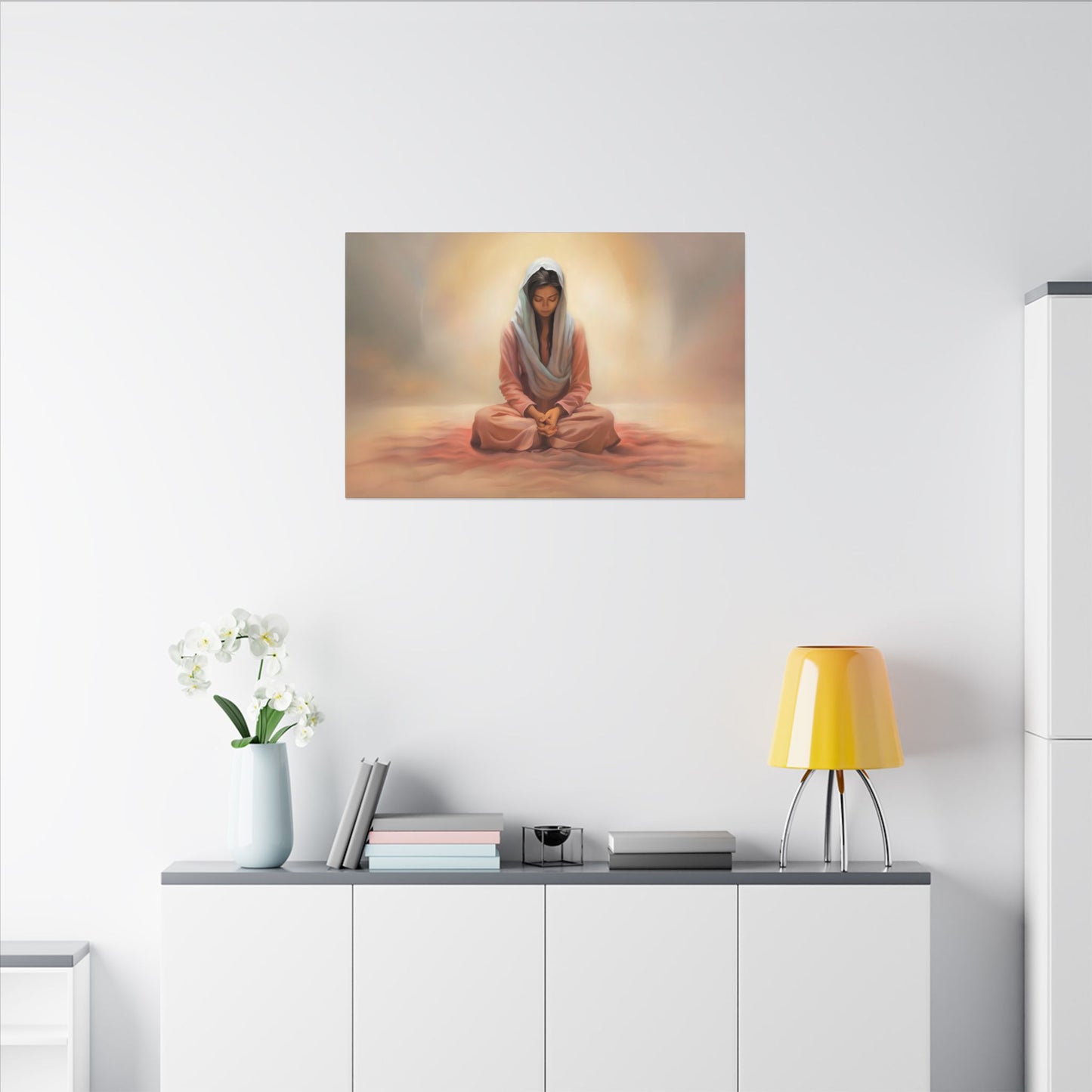 Stillness Canvas Print, Female Discipleship Collection, Stillness Fine Art Canvas Print, Gift for Her, Christian Artwork, Home Gift,