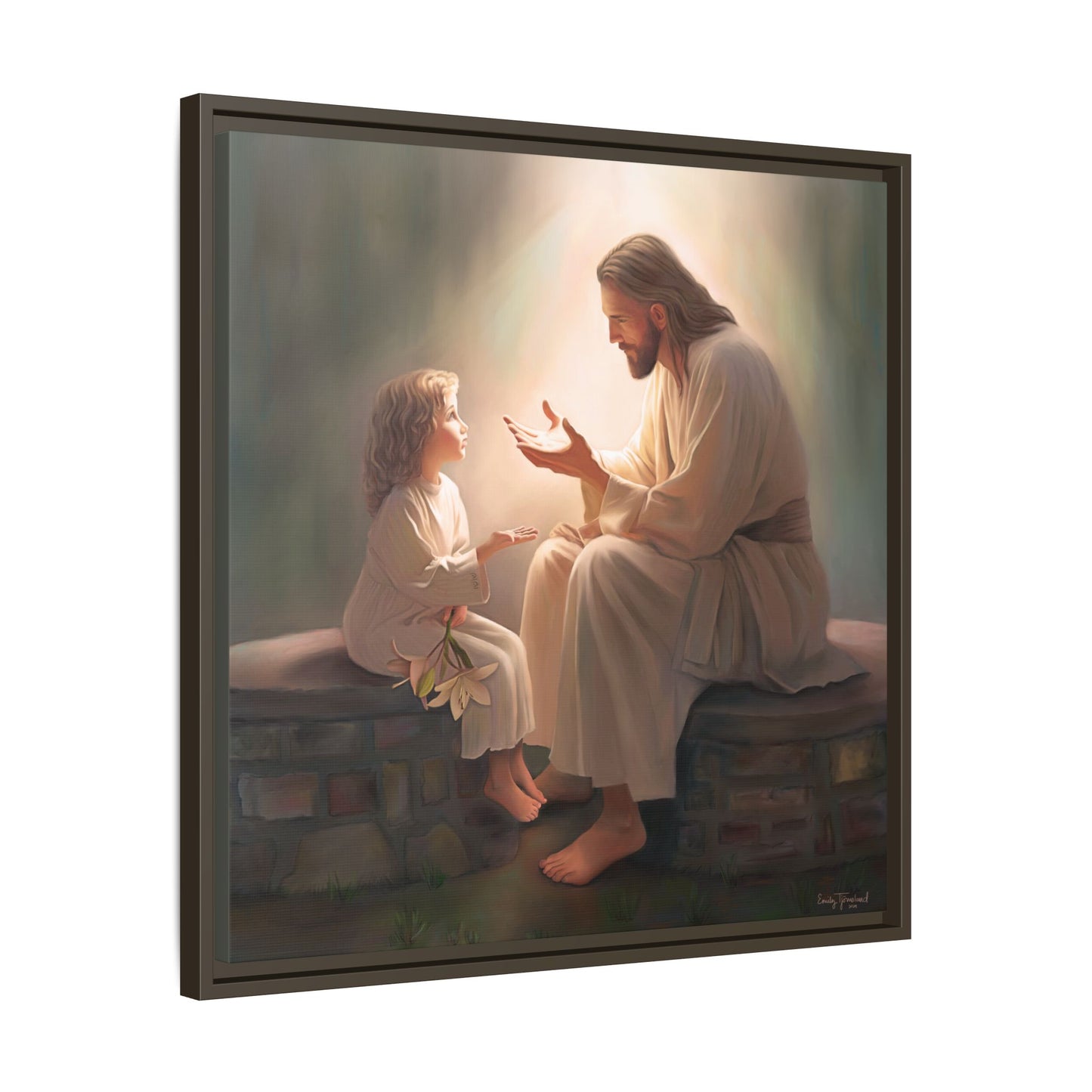 You Are The Light Fine Art Canvas Print, Framed, Picture of Jesus, Christian Gift, Christian Art, Jesus Christ Art with Child, Framed