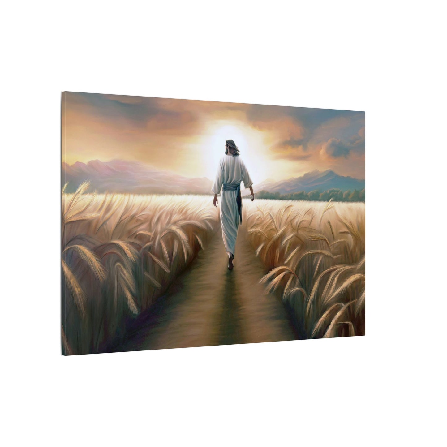 Called To Serve, Fine Art Canvas Print, Missionary Gift, many sizes, Jesus Christ walking through a wheat field, Christian Art