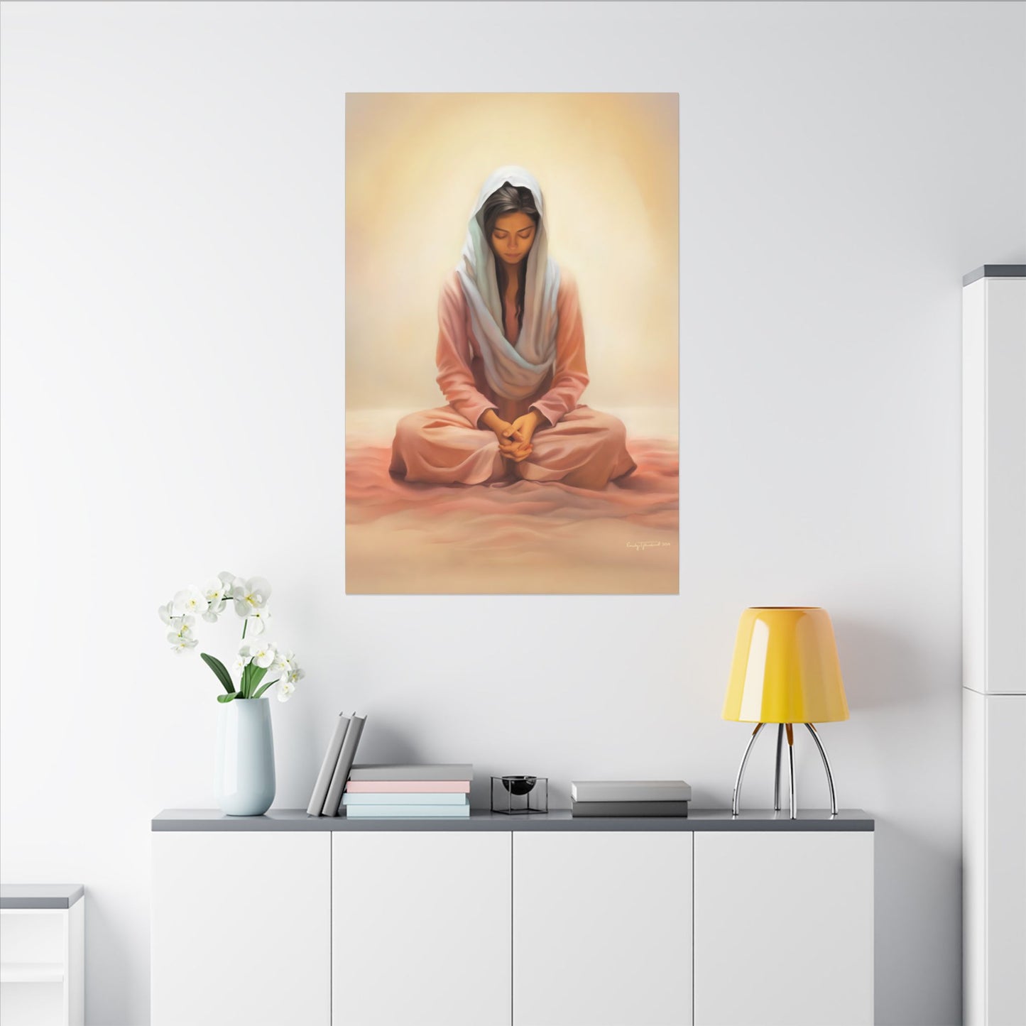 Stillness Fine Art Canvas Print, Spiritual Art, Gift for Her, Christian Artwork, Home Gift, Religious Artwork, Female Discipleship