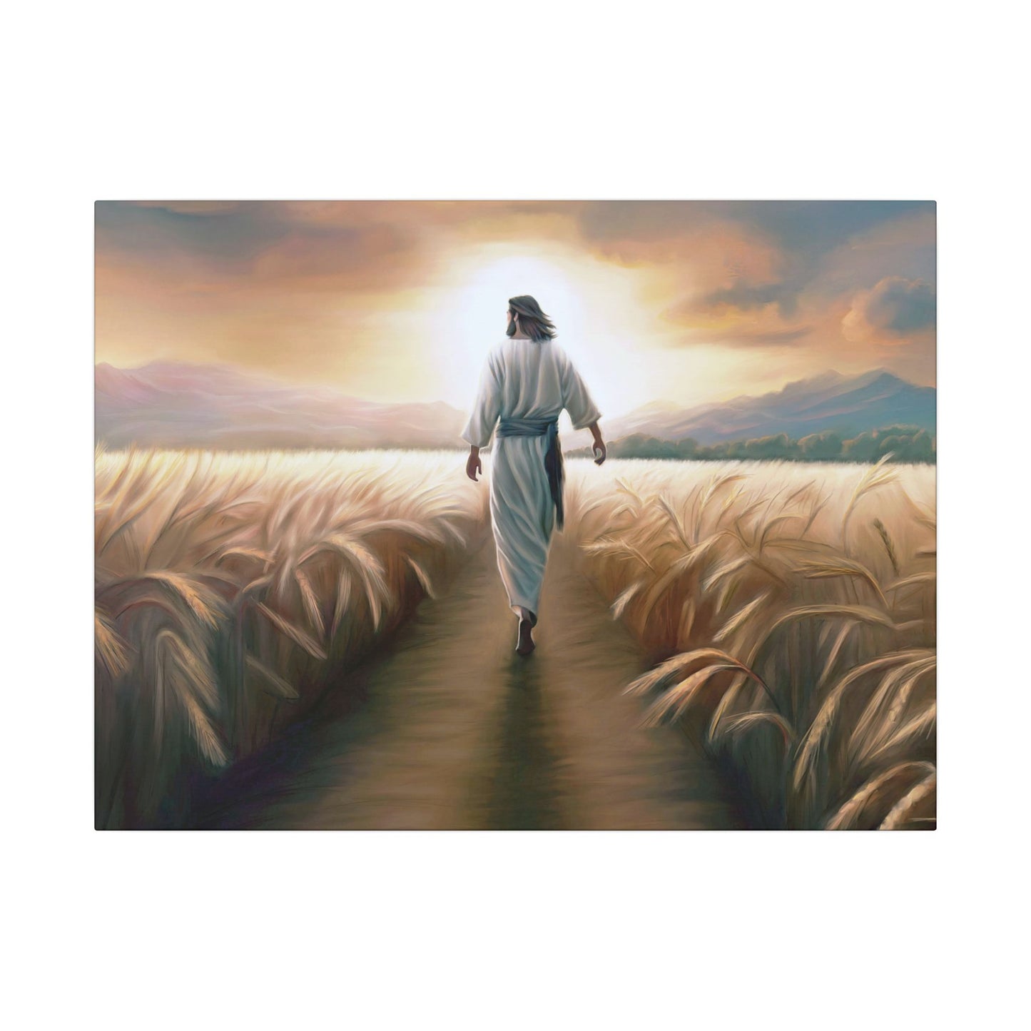 Called To Serve, Fine Art Canvas Print, Missionary Gift, many sizes, Jesus Christ walking through a wheat field, Christian Art
