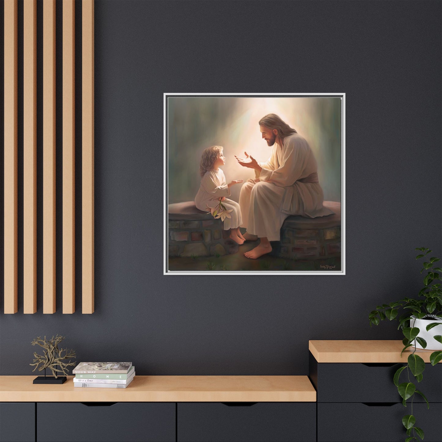 You Are The Light Fine Art Canvas Print, Framed, Picture of Jesus, Christian Gift, Christian Art, Jesus Christ Art with Child, Framed