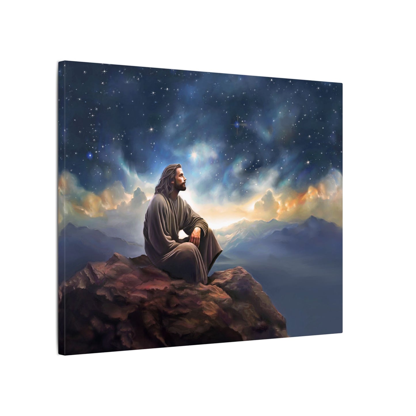Jesus With The Stars, Fine Art Canvas Print, many sizes, Canvas, Christian Gift, Christian art, Missionary Gift