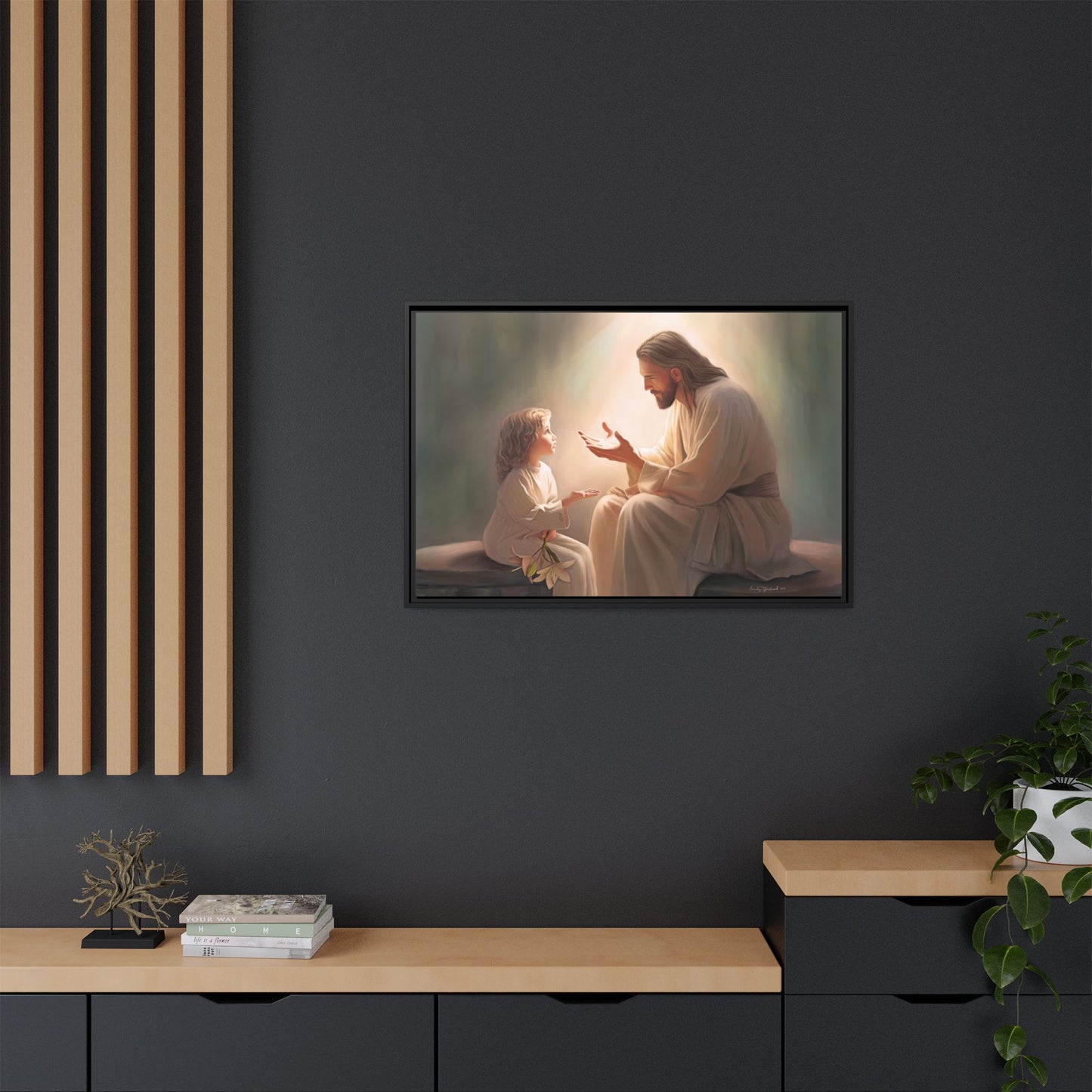You Are The Light Fine Art Canvas Print, Framed, Picture of Jesus, Christian Gift, Christian Art, Jesus Christ Art with Child, Framed
