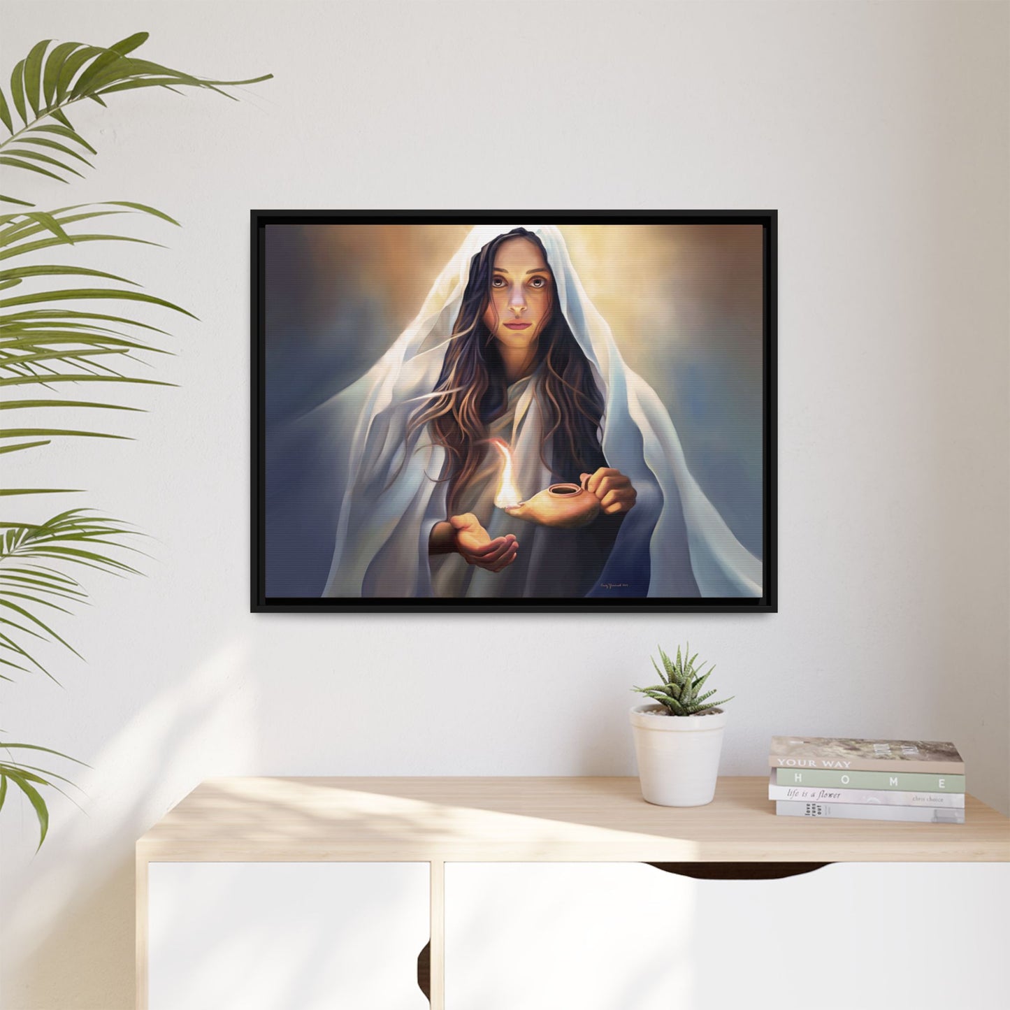 Mary Magdalene Woman Courage Framed Canvas Print of Painting, Female Discipleship, Beautiful Inspirational Art for Christians and Girls, 10 Virgins