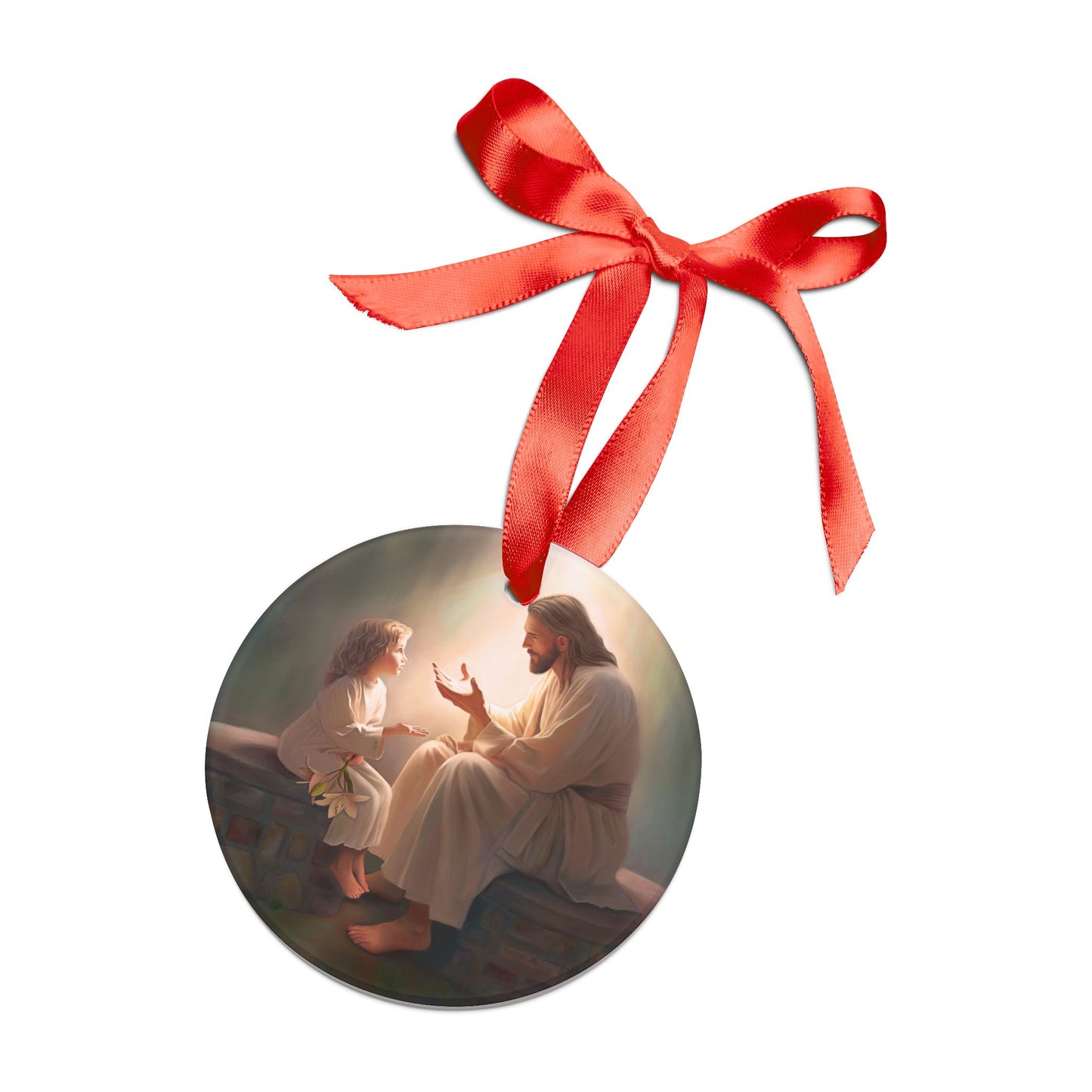 You Are The Light, fun and beautiful and touching Acrylic Jesus Ornament with Ribbon, Christmas Ornament