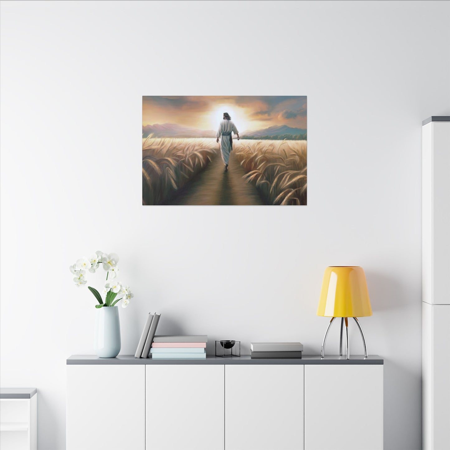 Called To Serve, Fine Art Canvas Print, Missionary Gift, many sizes, Jesus Christ walking through a wheat field, Christian Art