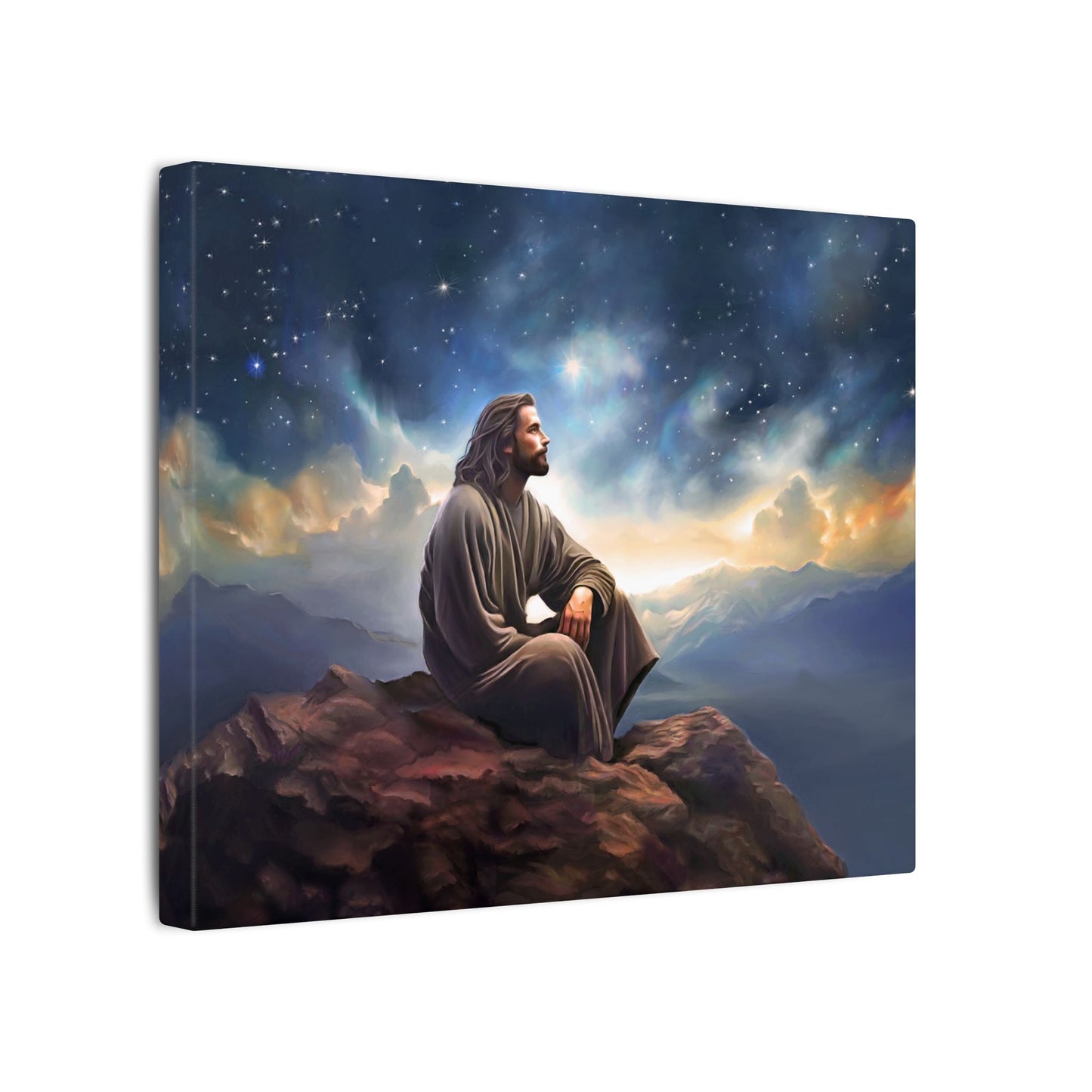 Jesus With The Stars, Fine Art Canvas Print, many sizes, Canvas, Christian Gift, Christian art, Missionary Gift