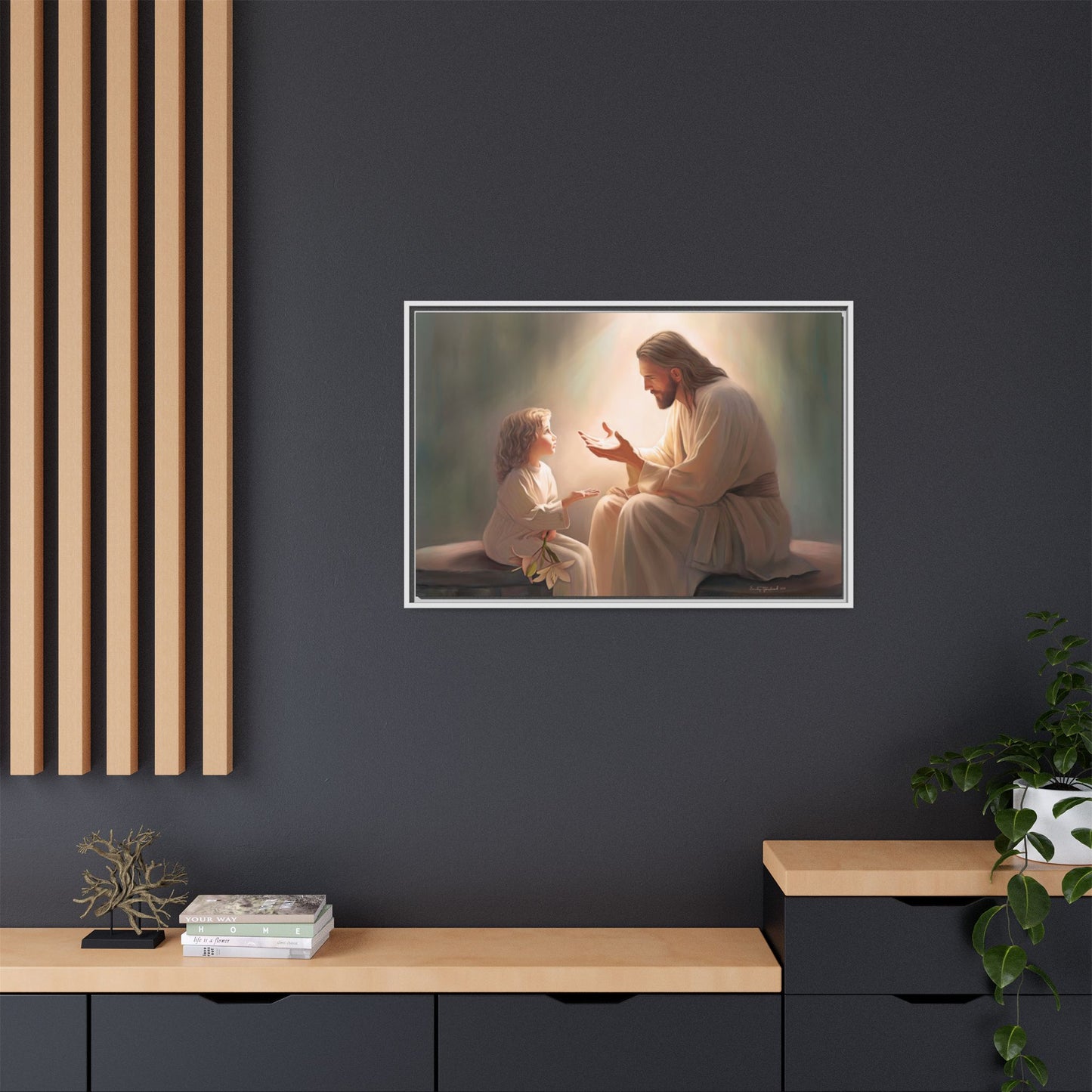 You Are The Light Fine Art Canvas Print, Framed, Picture of Jesus, Christian Gift, Christian Art, Jesus Christ Art with Child, Framed
