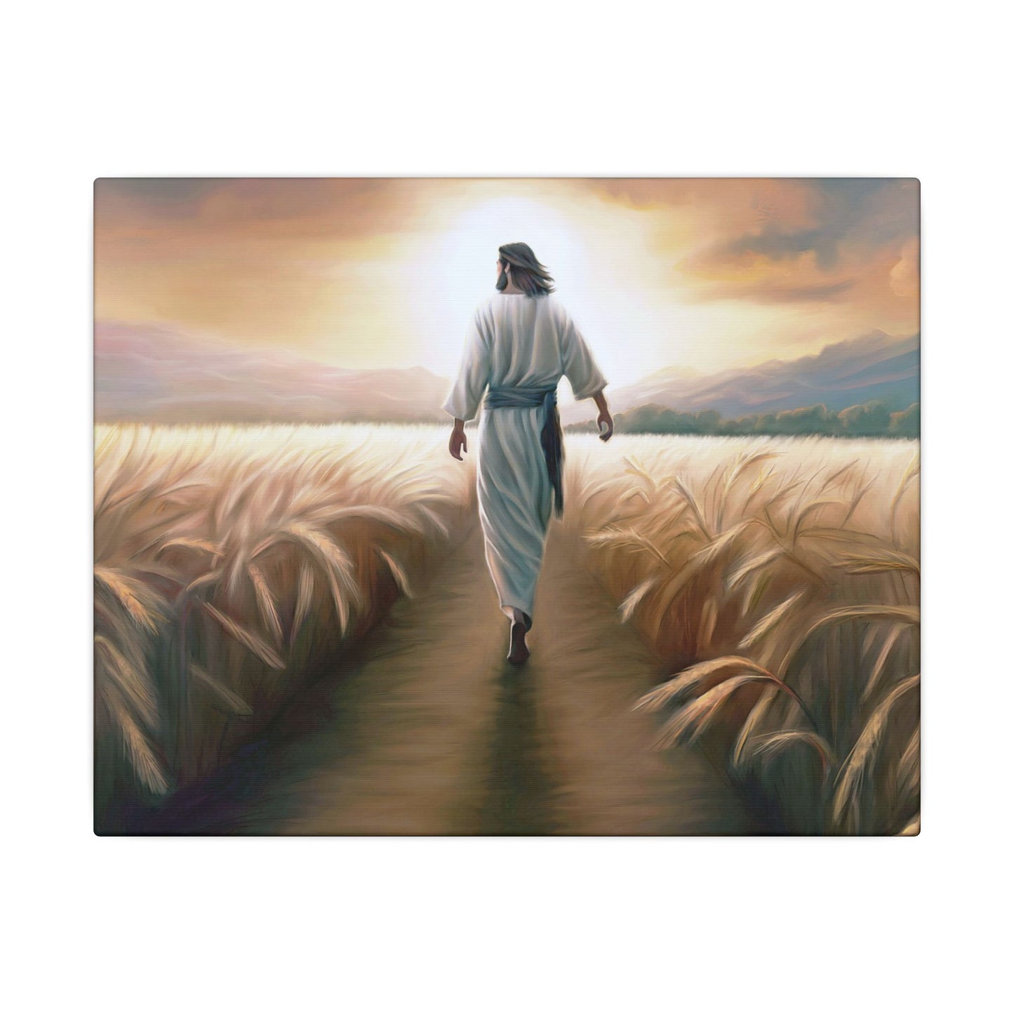 Called To Serve, Fine Art Canvas Print, Missionary Gift, many sizes, Jesus Christ walking through a wheat field, Christian Art