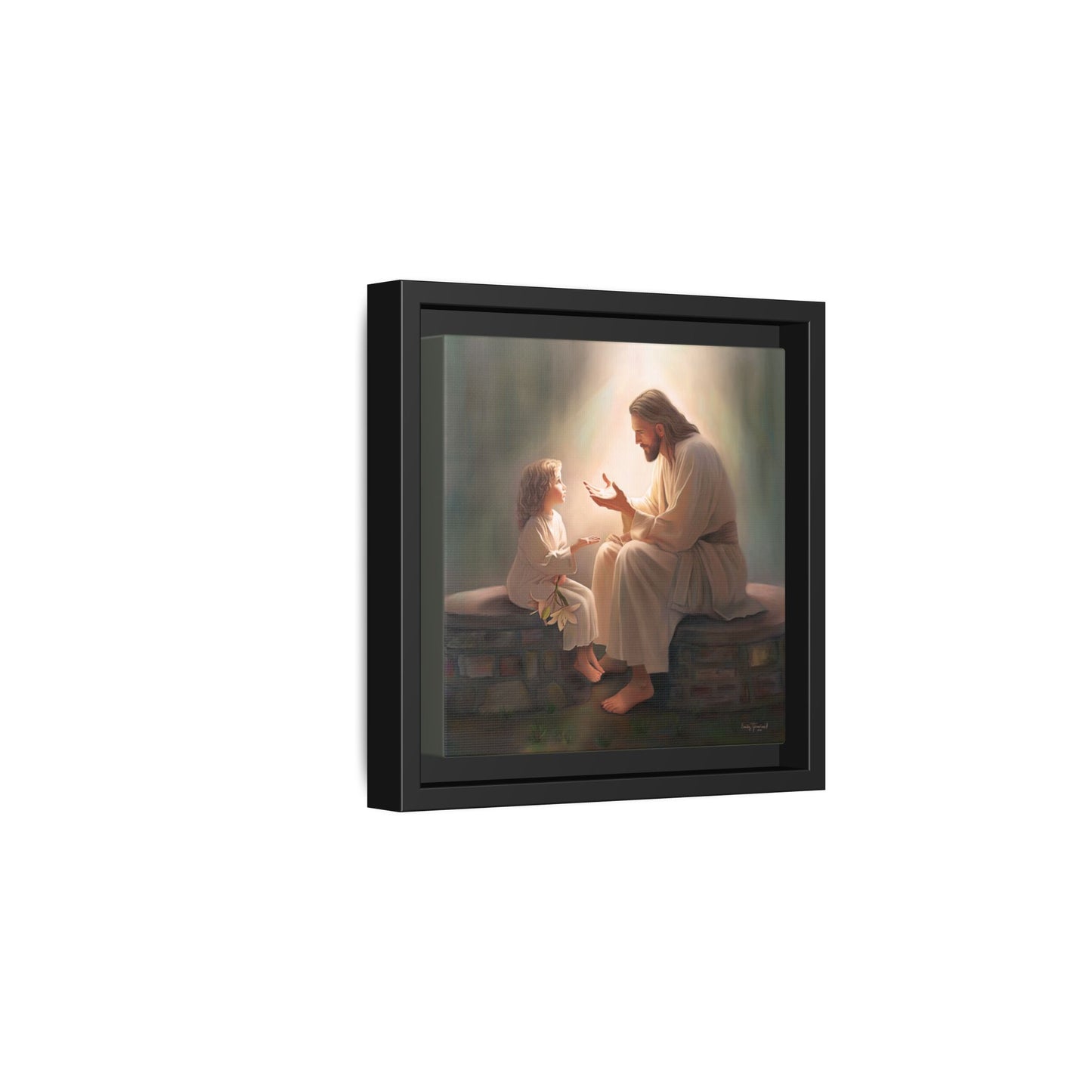 You Are The Light Fine Art Canvas Print, Framed, Picture of Jesus, Christian Gift, Christian Art, Jesus Christ Art with Child, Framed