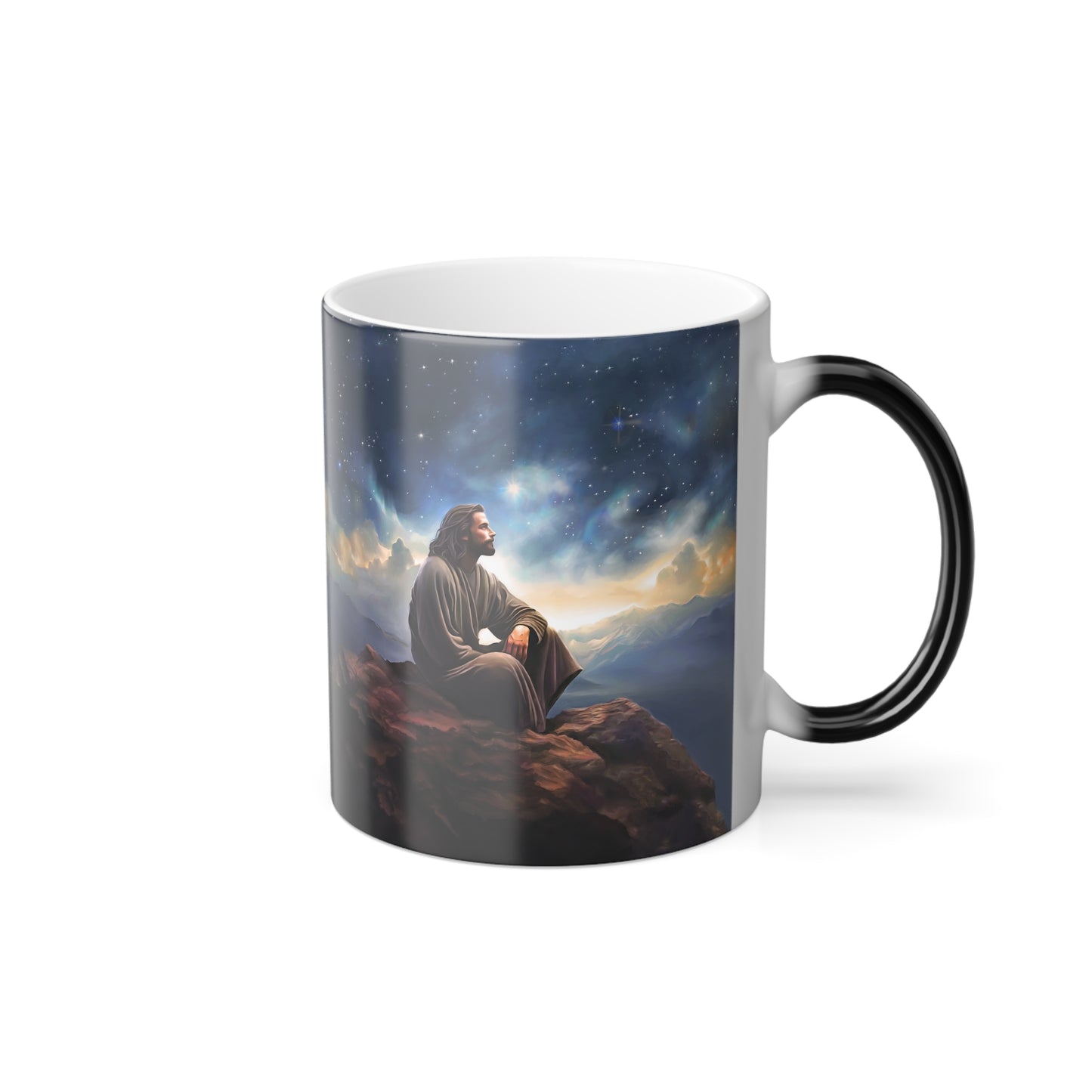 Jesus with The Stars Fun and spiritual Color Morphing Mug, Missionary Gift, Christmas Gift, Jesus Cup, Jesus Gift, Christian gift, 11oz