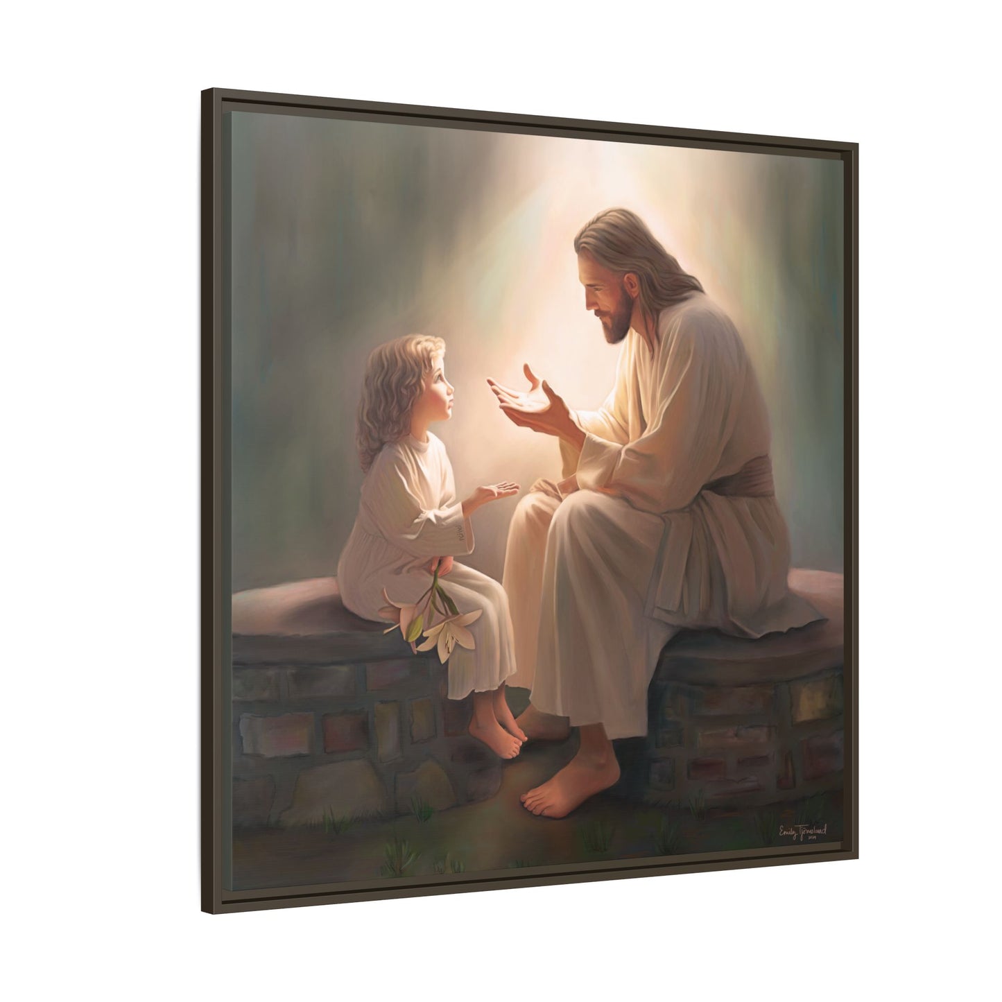 You Are The Light Fine Art Canvas Print, Framed, Picture of Jesus, Christian Gift, Christian Art, Jesus Christ Art with Child, Framed