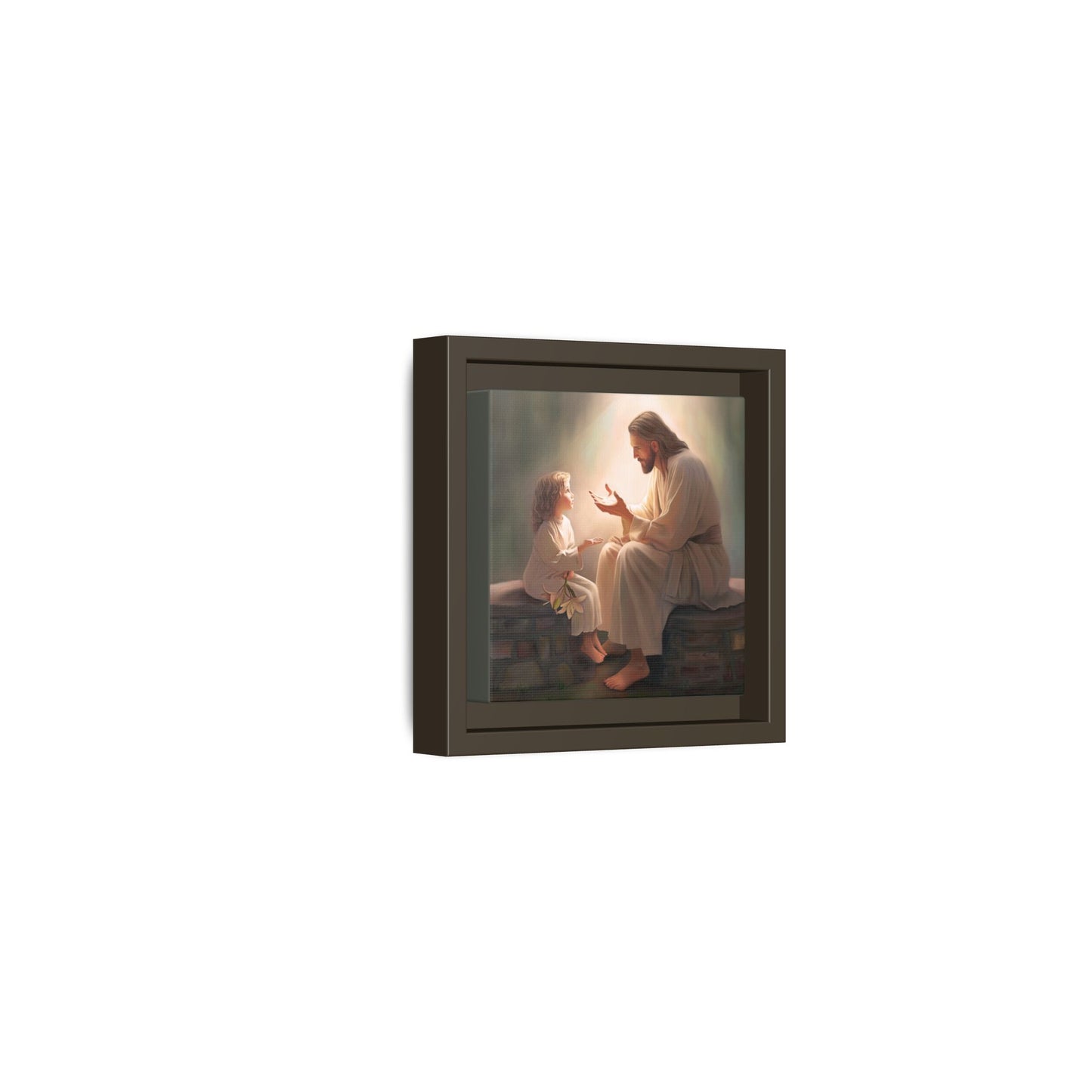 You Are The Light Fine Art Canvas Print, Framed, Picture of Jesus, Christian Gift, Christian Art, Jesus Christ Art with Child, Framed