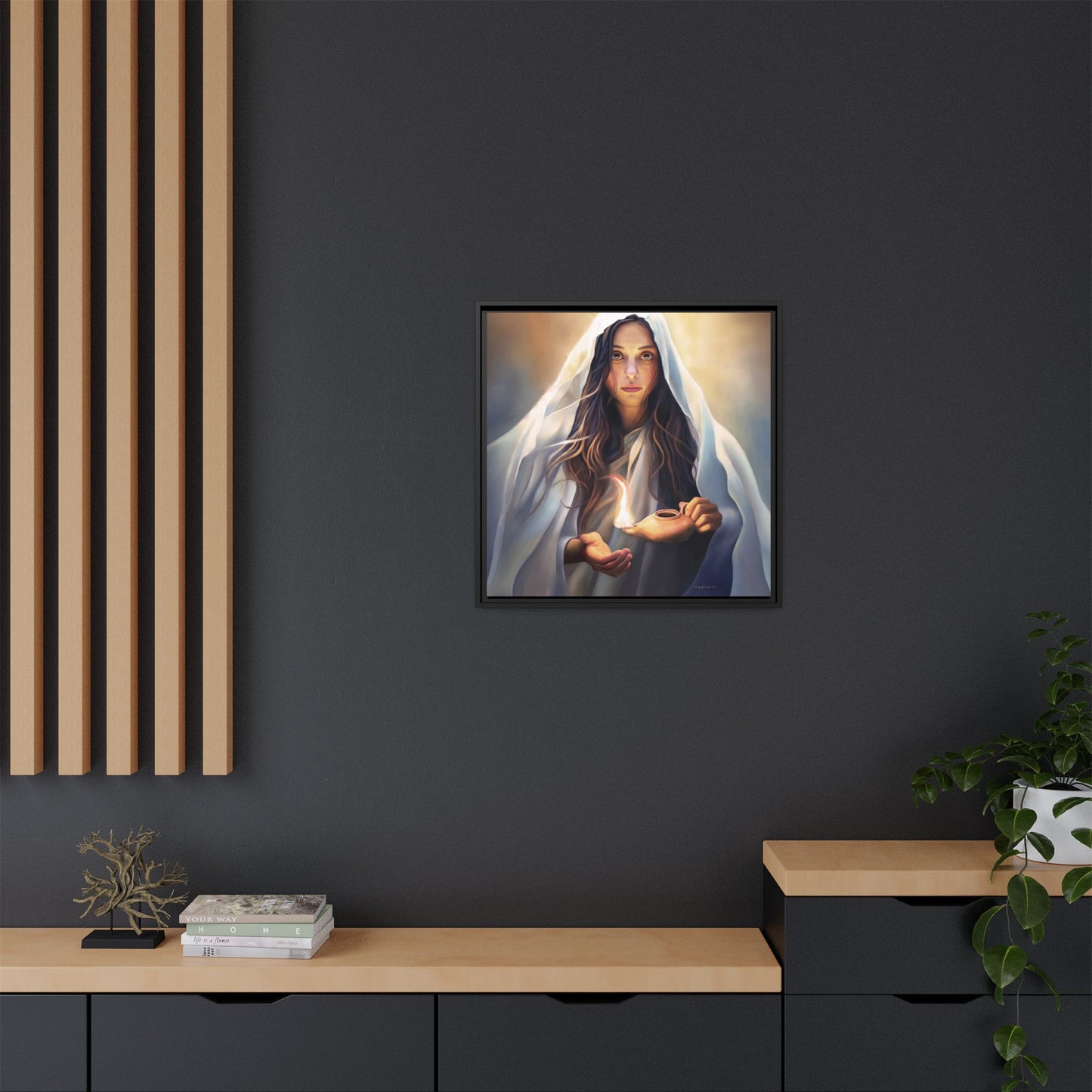 Mary Magdalene Woman Courage Framed Canvas Print of Painting, Female Discipleship, Beautiful Inspirational Art for Christians and Girls, 10 Virgins