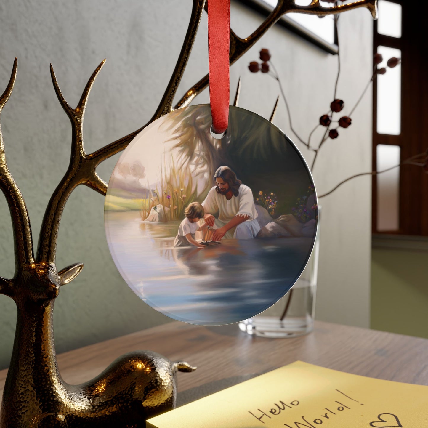 We Are His Children, Acrylic Ornament with Ribbon, Jesus Christ Ornament, Gift for Her, Gift for Him, Christmas Gift, Christmas Wrapping Ornament