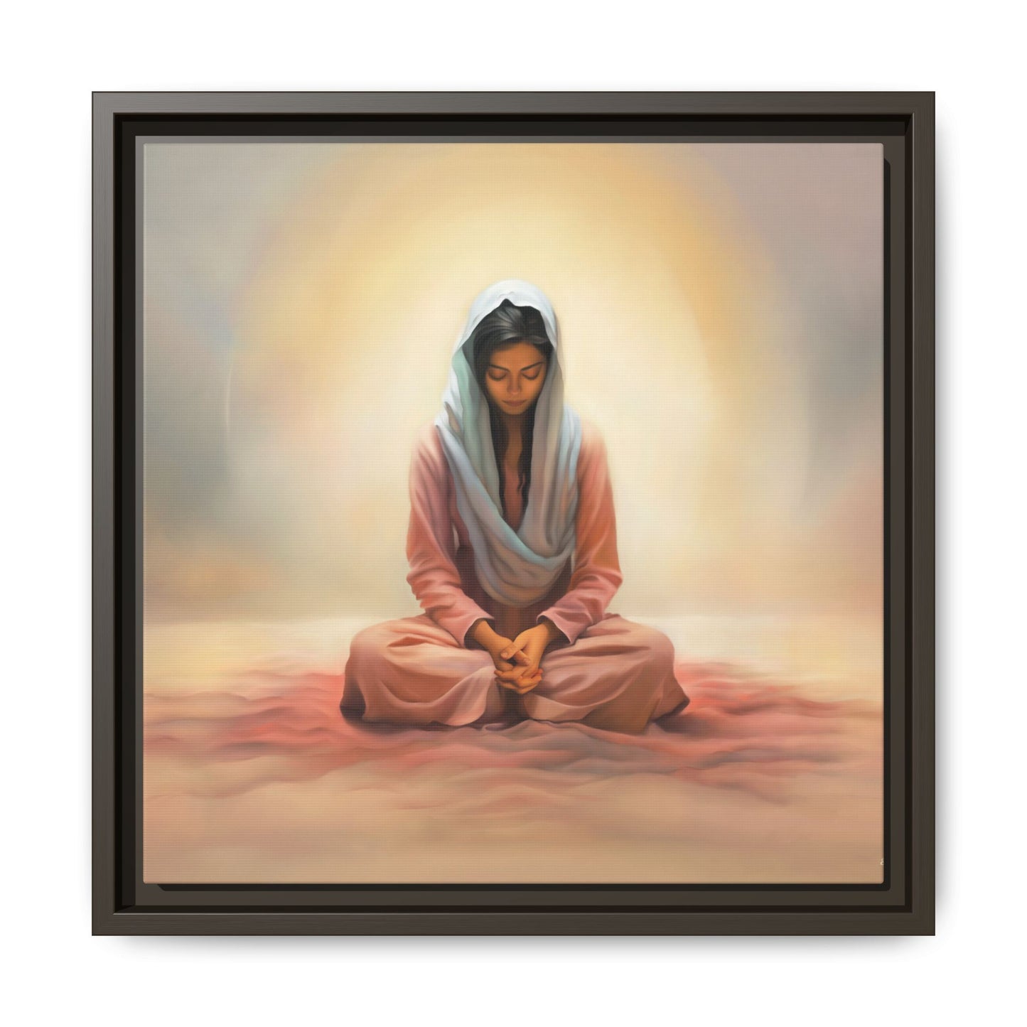 Stillness Christian Matte Canvas Print Artwork Framed, Female Discipleship Meditation Art, Stillness Artwork, Stillness Artwork, Framed (Multi-color)