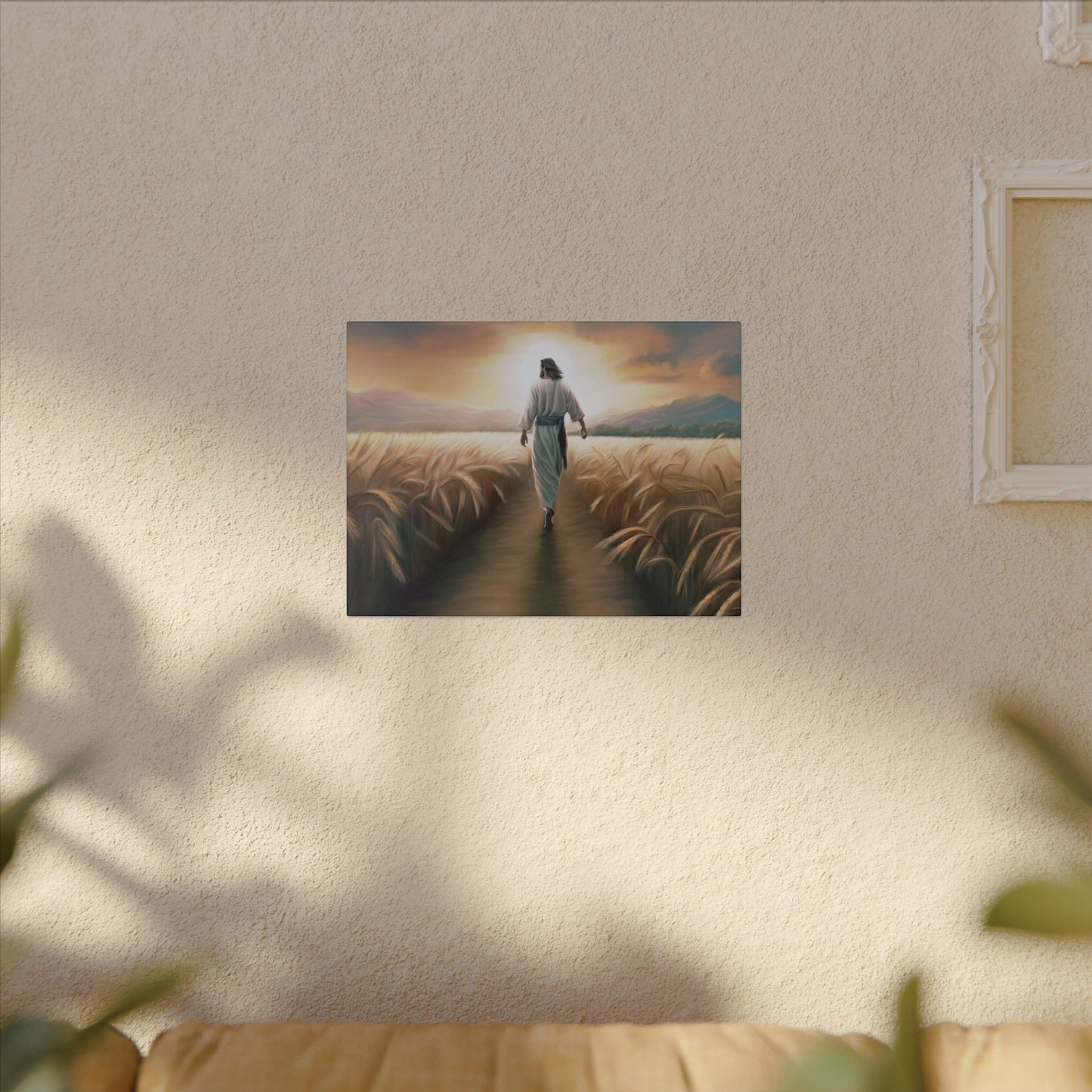 Called To Serve, Fine Art Canvas Print, Missionary Gift, many sizes, Jesus Christ walking through a wheat field, Christian Art