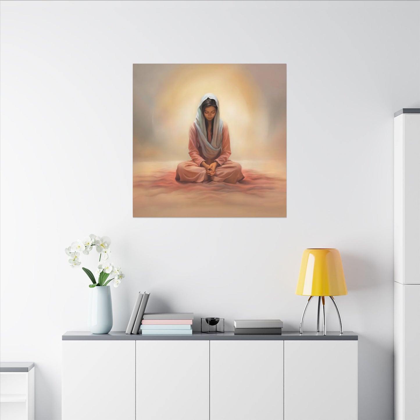 Stillness Canvas Print, Female Discipleship Collection, Stillness Fine Art Canvas Print, Gift for Her, Christian Artwork, Home Gift,