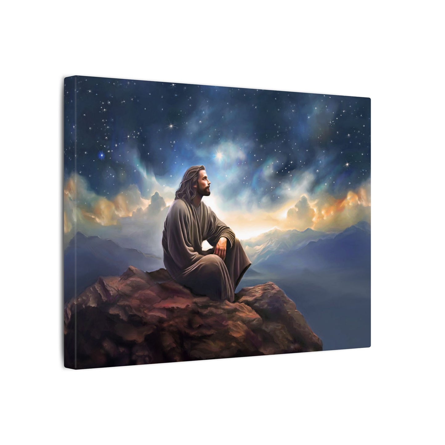Jesus With The Stars, Fine Art Canvas Print, many sizes, Canvas, Christian Gift, Christian art, Missionary Gift