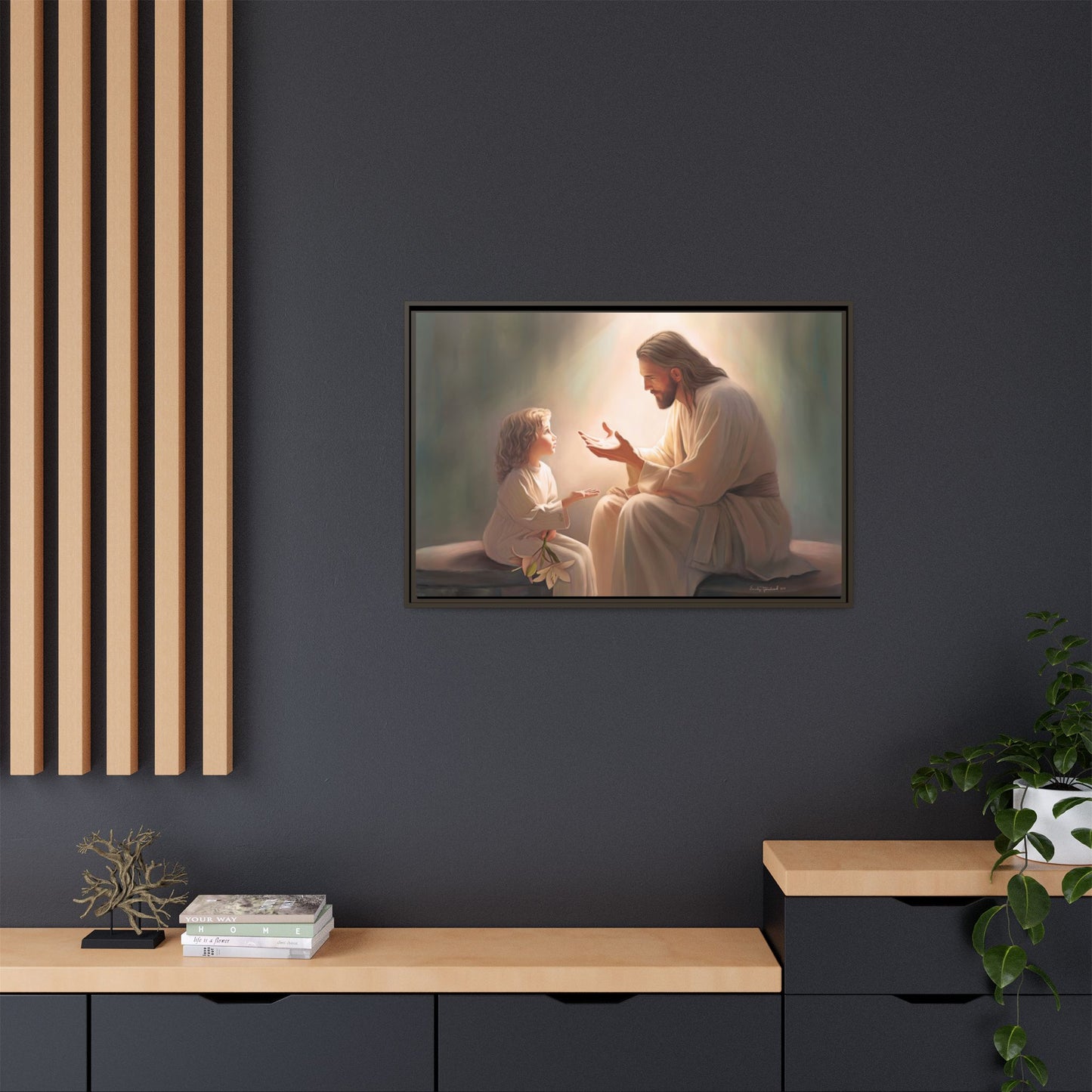 You Are The Light Fine Art Canvas Print, Framed, Picture of Jesus, Christian Gift, Christian Art, Jesus Christ Art with Child, Framed