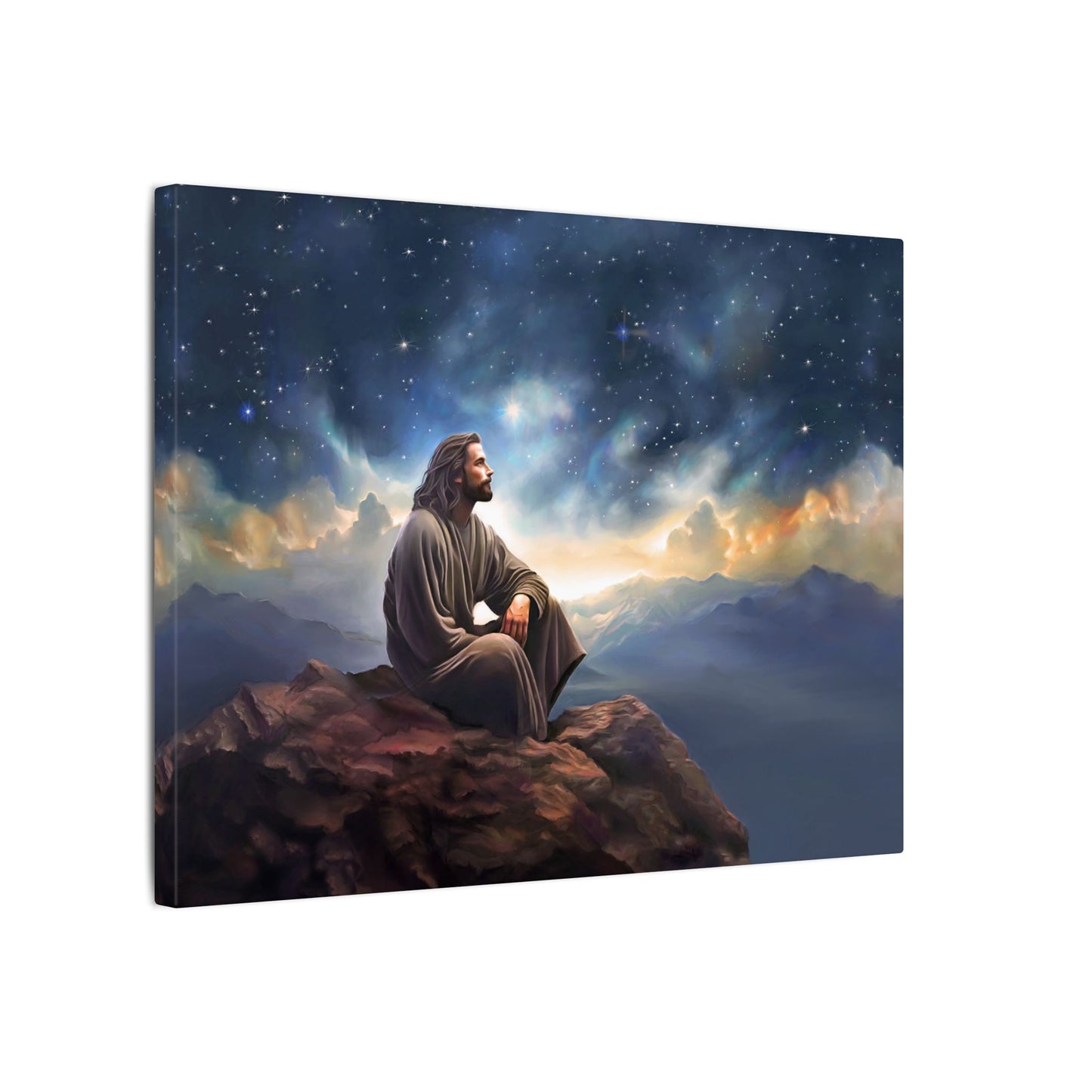 Jesus With The Stars, Fine Art Canvas Print, many sizes, Canvas, Christian Gift, Christian art, Missionary Gift